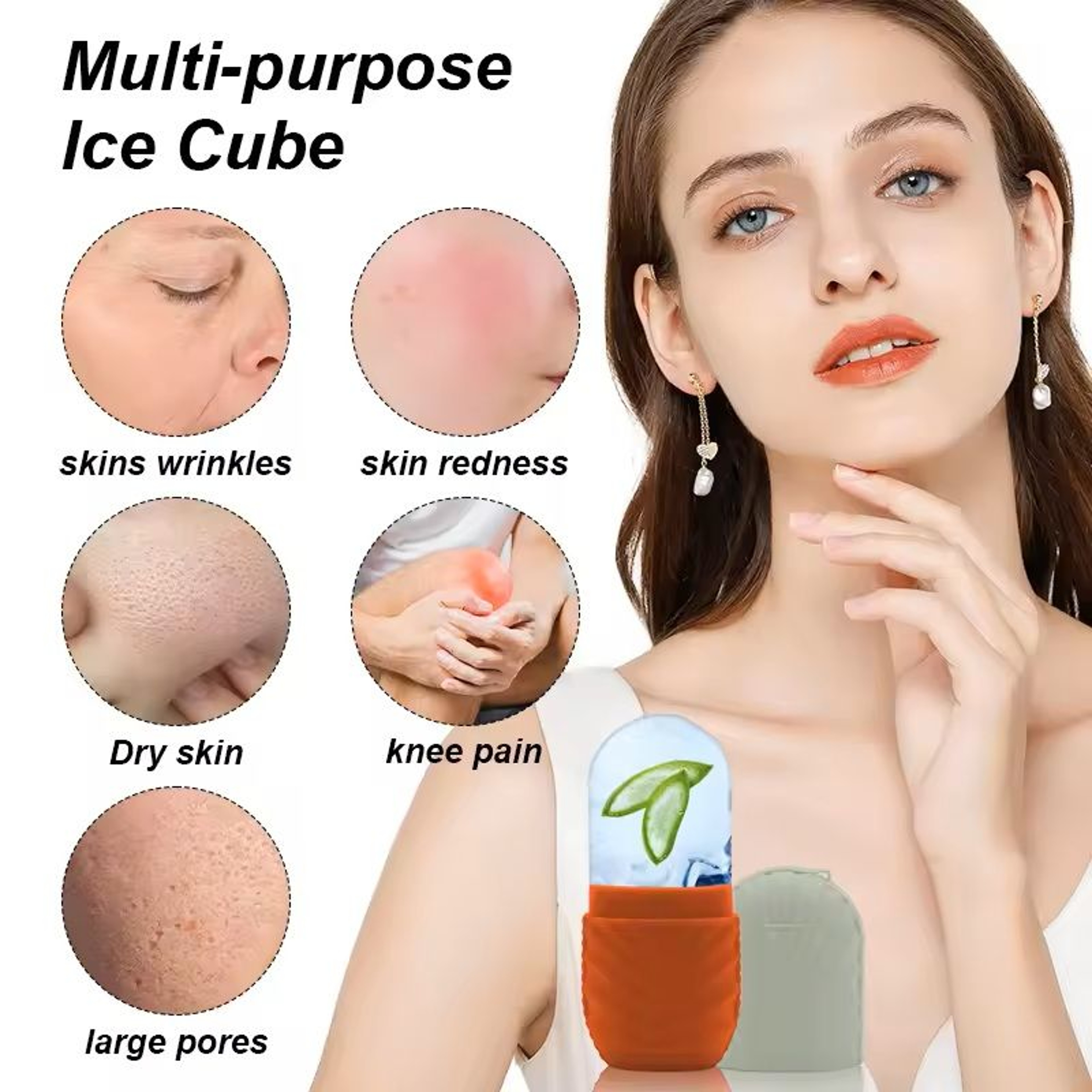 Reusable Silicone Ice Facial Massager  Skin Cooling Applicator 10