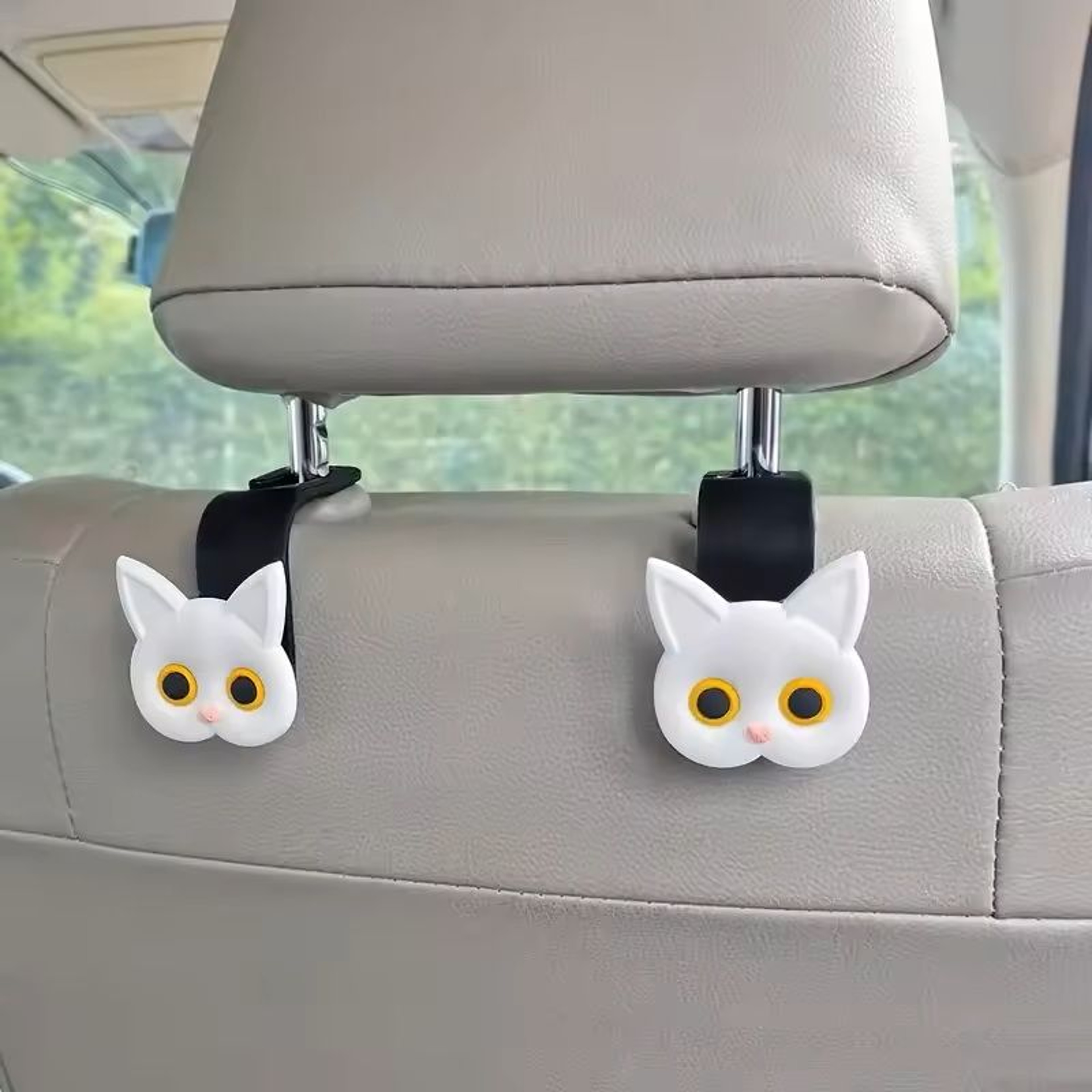 PurrHook 3D Cat Car Seat Headrest Hooks  Cute Storage Hangers For Bags Coats  Accessories 2