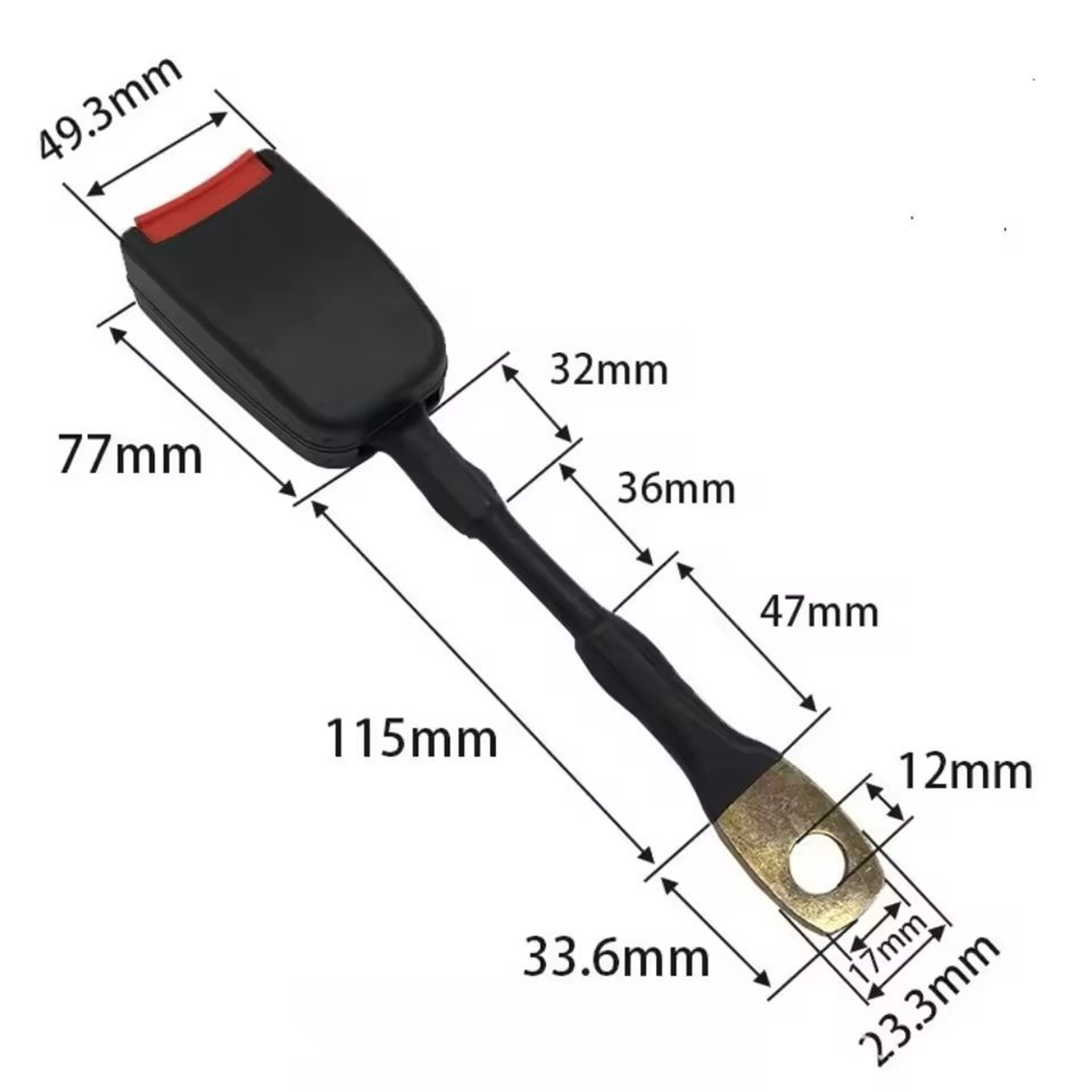 Durable Automotive Seat Belt Buckle Socket With 20CM Steel Wire Base 2