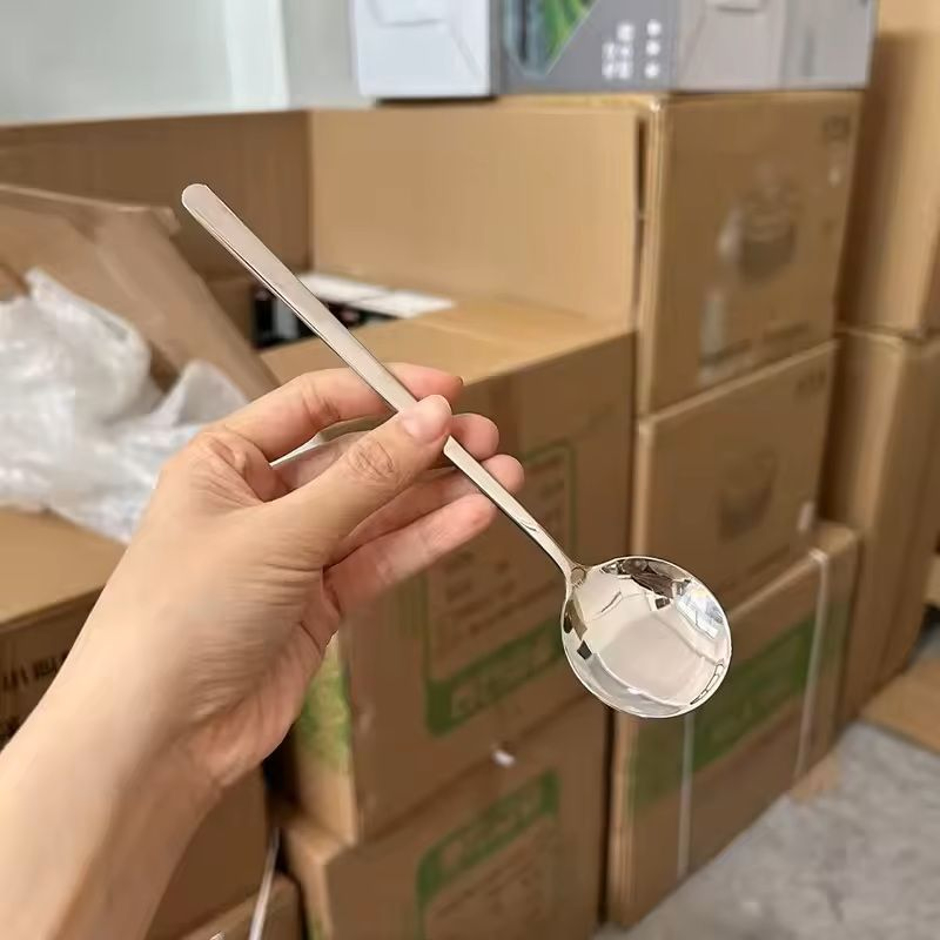 LongHandle Stainless Steel Round Spoon Dessert  Stirring Tableware 1