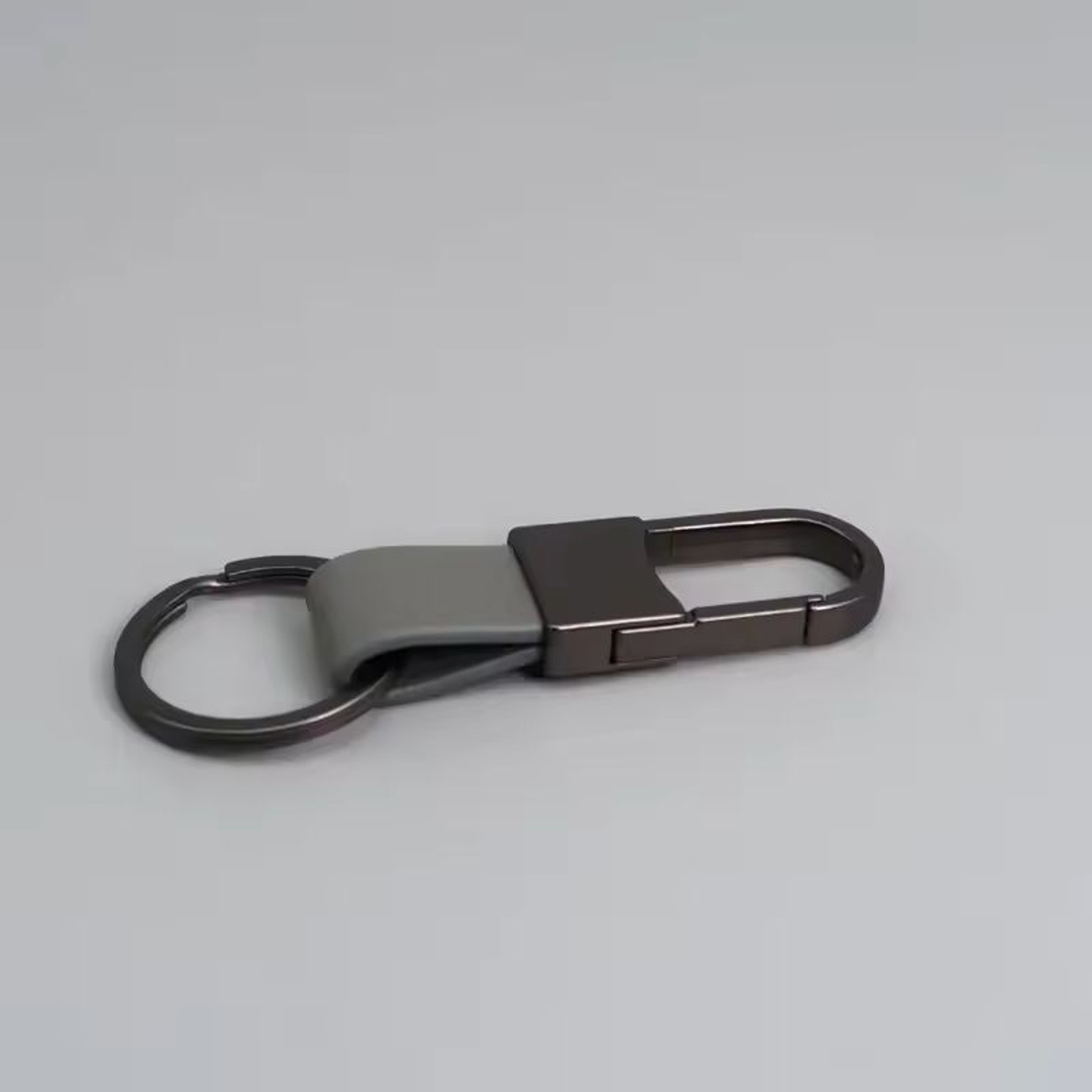 Custom Logo Leather  Metal Carabiner Keychain With Double Rings 8