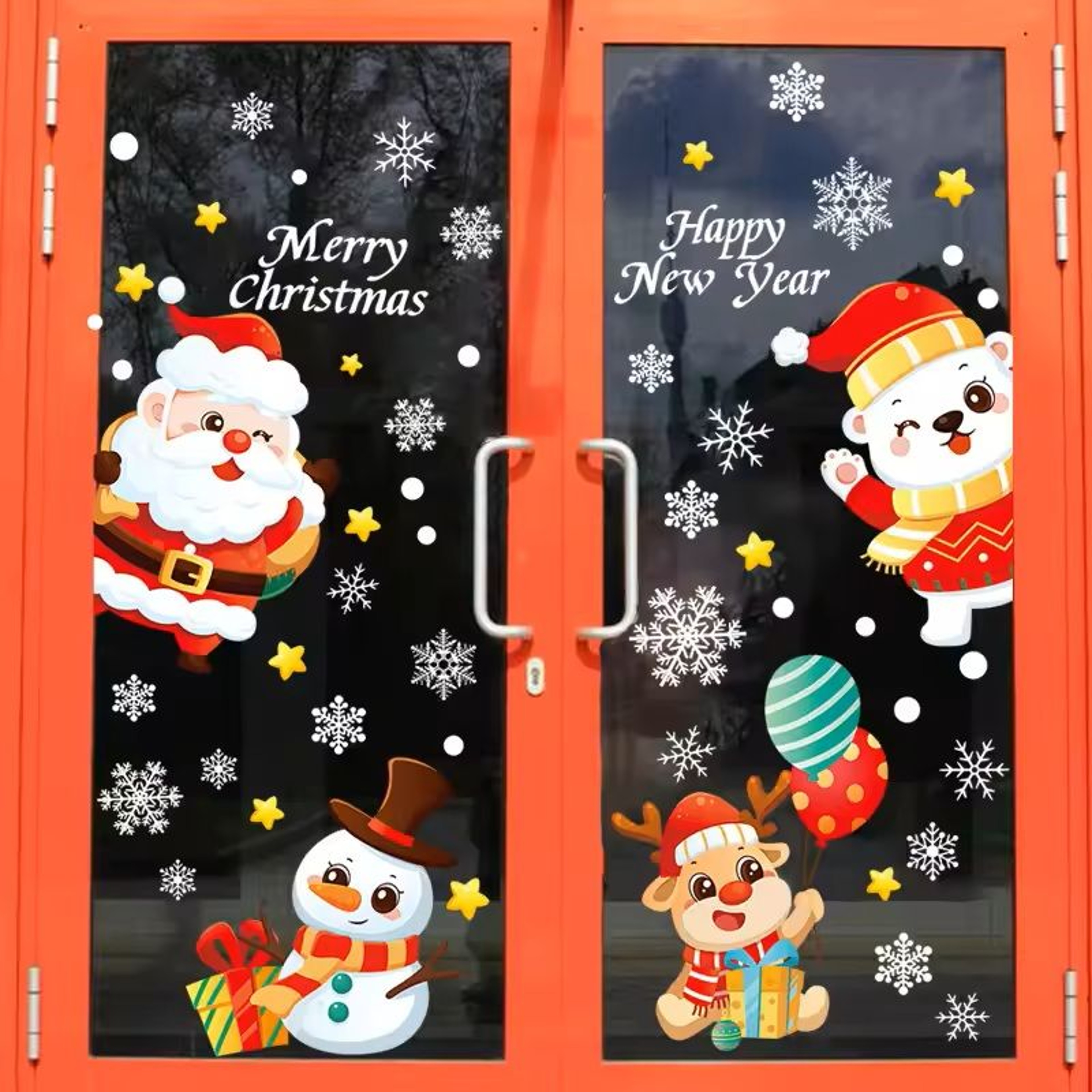 137 Pieces Snowflake  Window Flower Electrostatic PVC Stickers Reusable Winter Decor Set 4