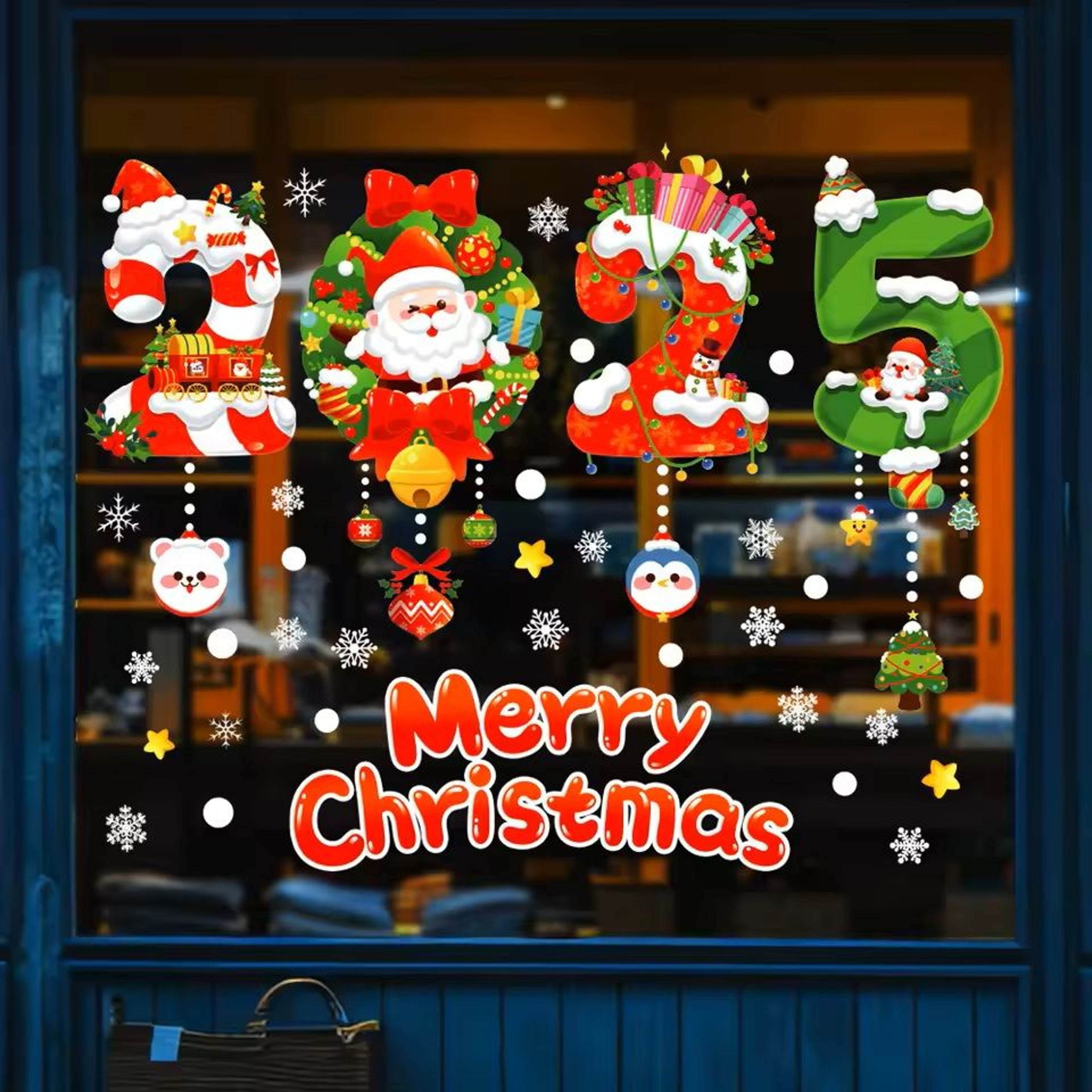 137 Pieces Snowflake  Window Flower Electrostatic PVC Stickers Reusable Winter Decor Set 13
