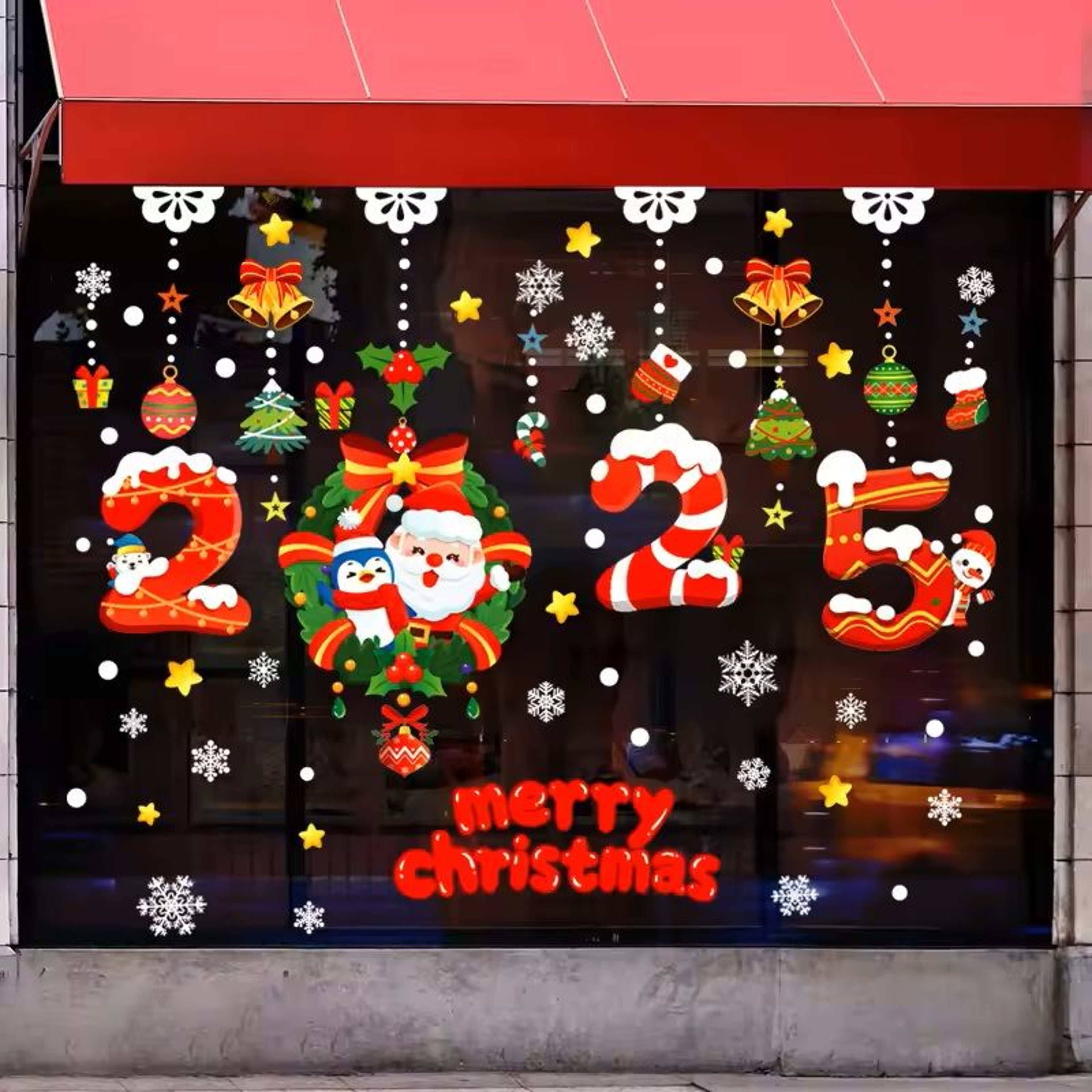 137 Pieces Snowflake  Window Flower Electrostatic PVC Stickers Reusable Winter Decor Set 17