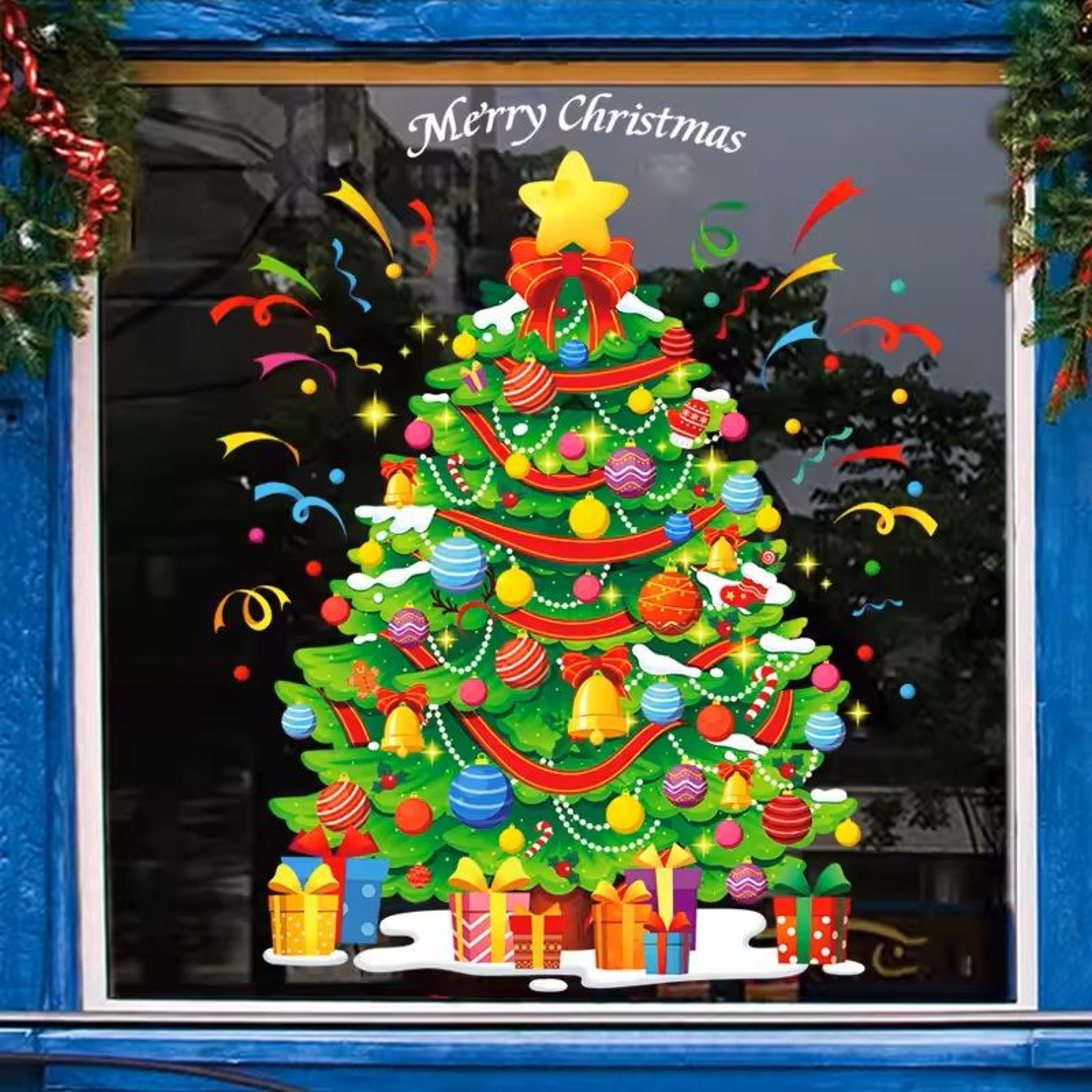 137 Pieces Snowflake  Window Flower Electrostatic PVC Stickers Reusable Winter Decor Set 19