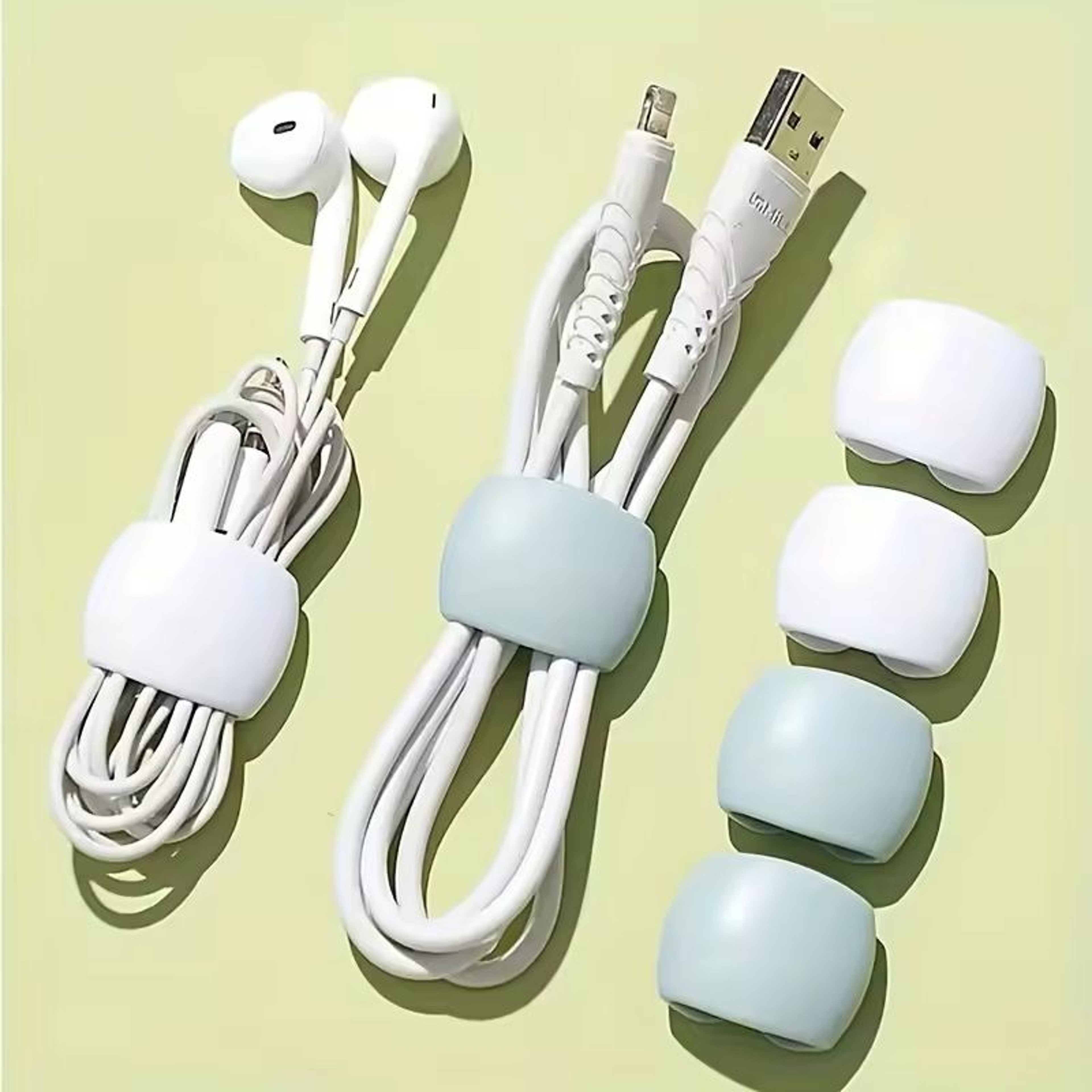 6Pack Silicone Cable Organizers  MultiUse Cord Wraps For Earphones  Charging Cables 0