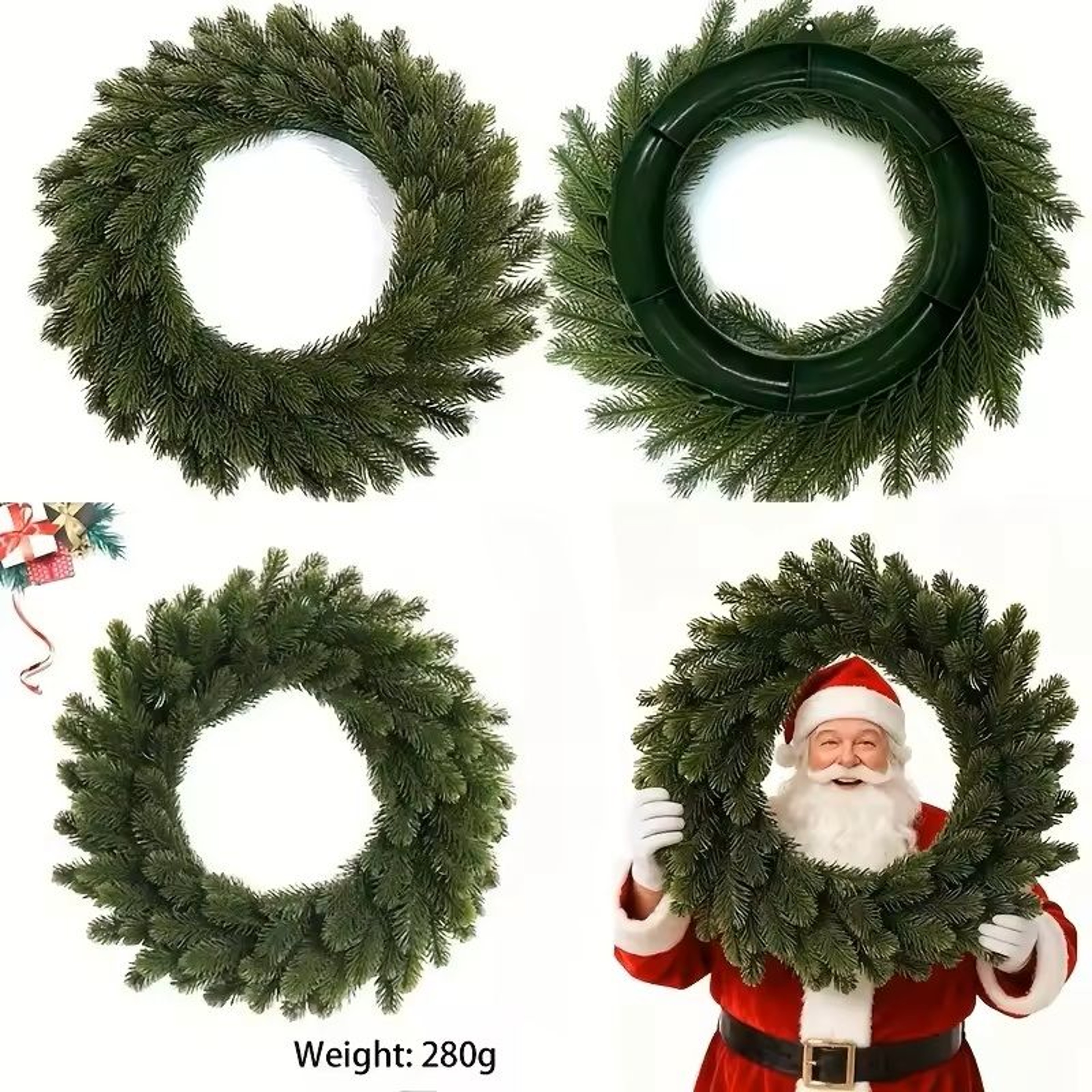 Realistic Evergreen Pine Wreath Durable Plastic Christmas Decoration With Pine Needles And Branch A 5