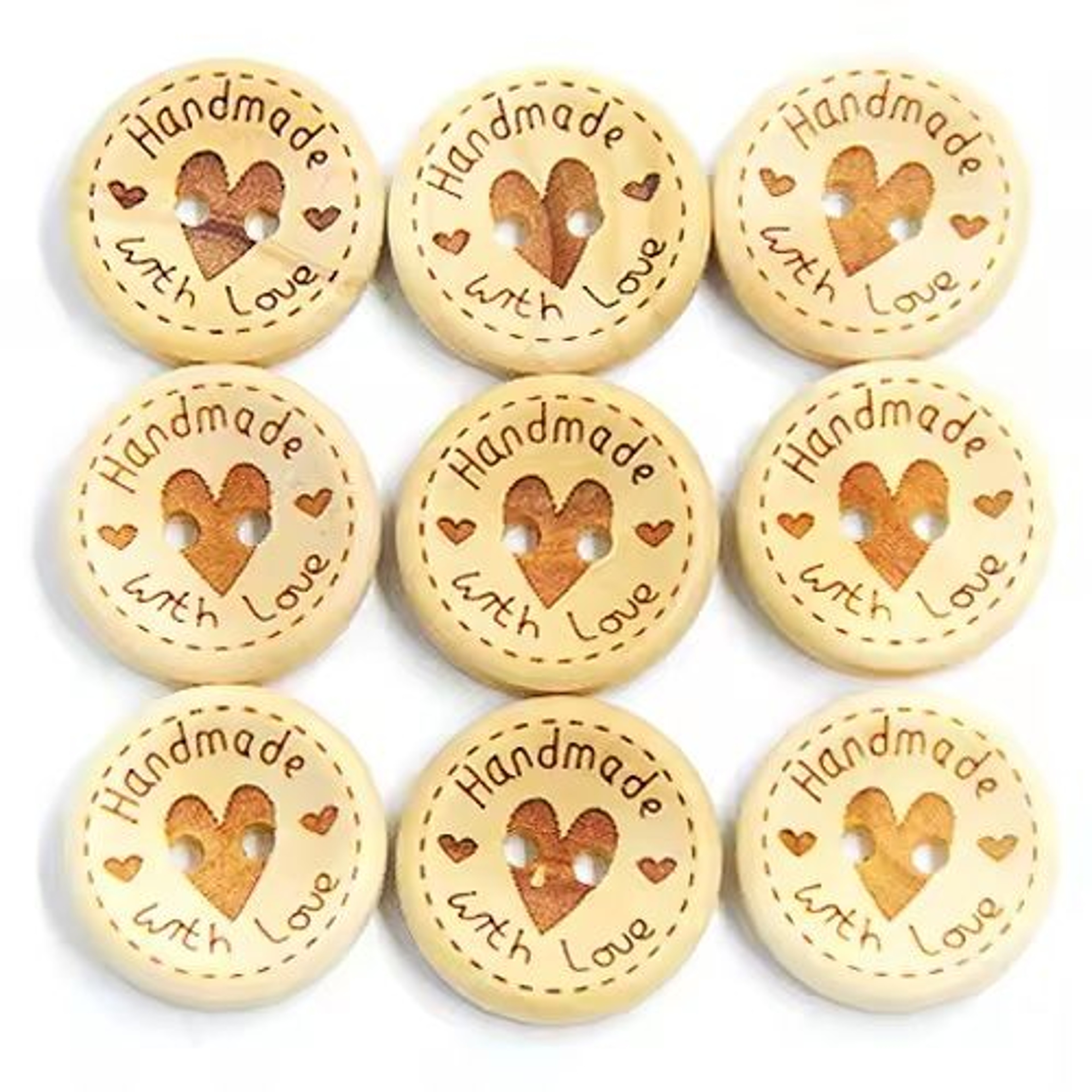 50 Pcs Natural Wooden 2Hole Buttons Decorative Sewing Buttons For Clothes DIY Handmade Craft Access 3