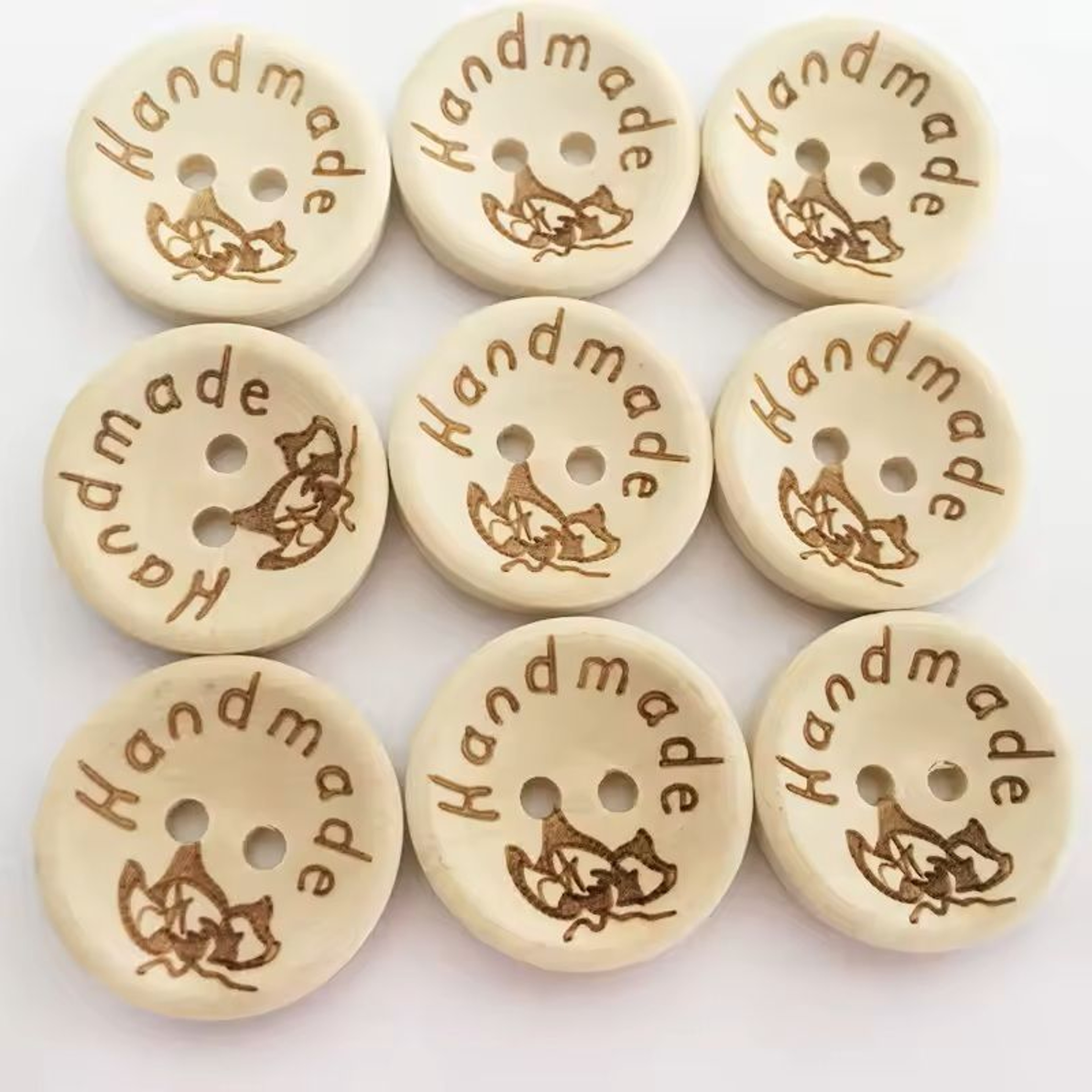 50 Pcs Natural Wooden 2Hole Buttons Decorative Sewing Buttons For Clothes DIY Handmade Craft Access 5