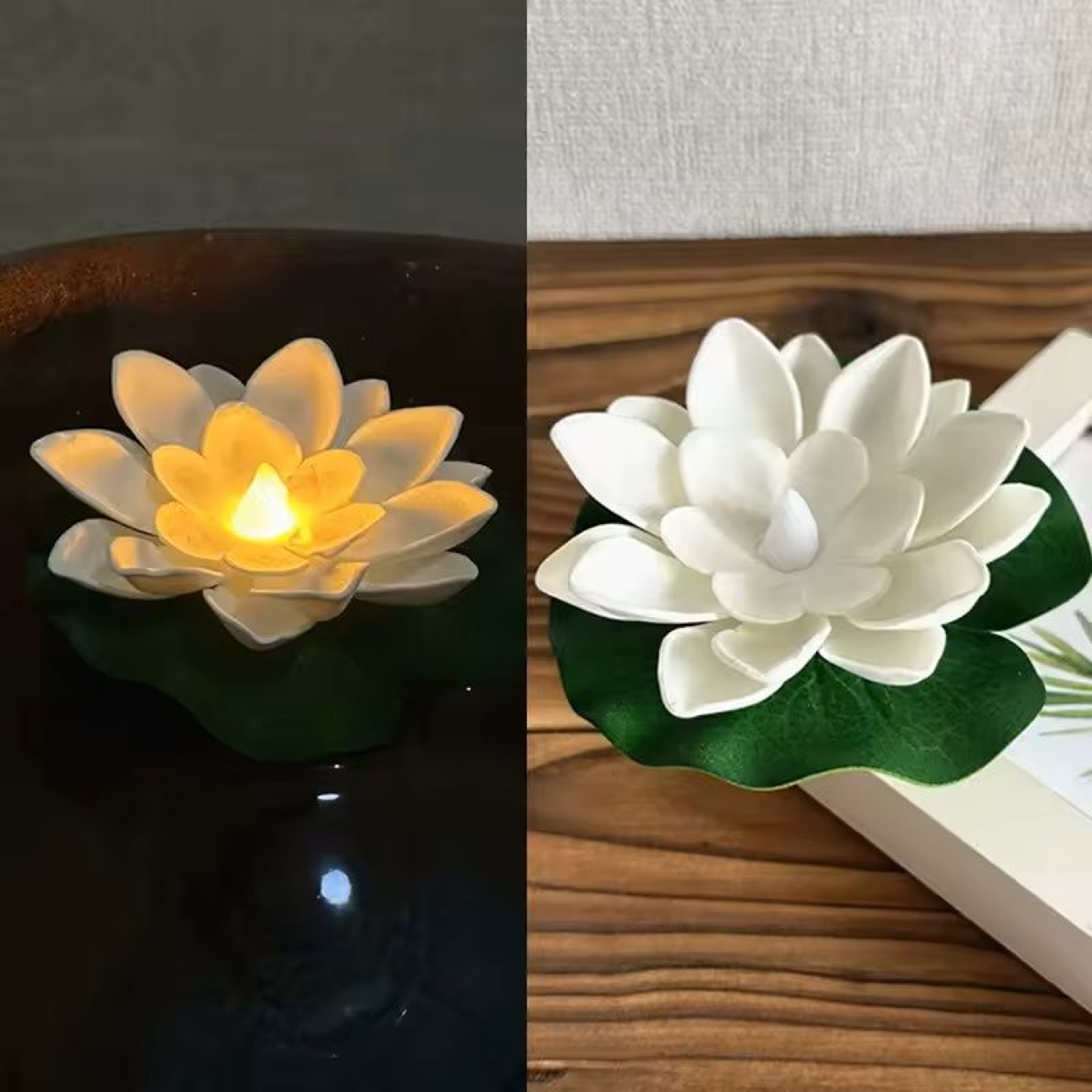 LED Lotus Floating Night Lamp Water Sensor Flower Light For Garden Ponds Tanks  Festive Party Decor 2