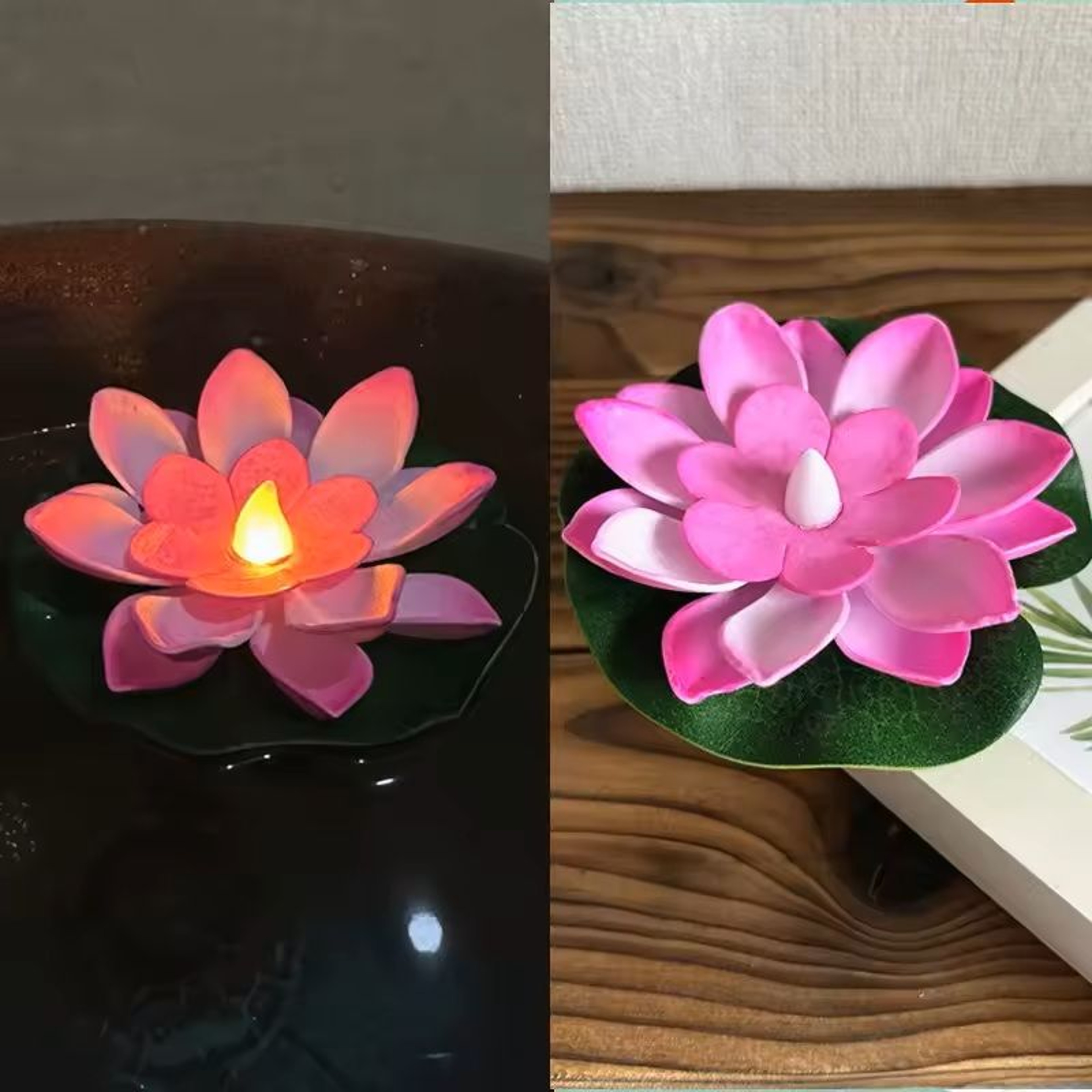 LED Lotus Floating Night Lamp Water Sensor Flower Light For Garden Ponds Tanks  Festive Party Decor 16