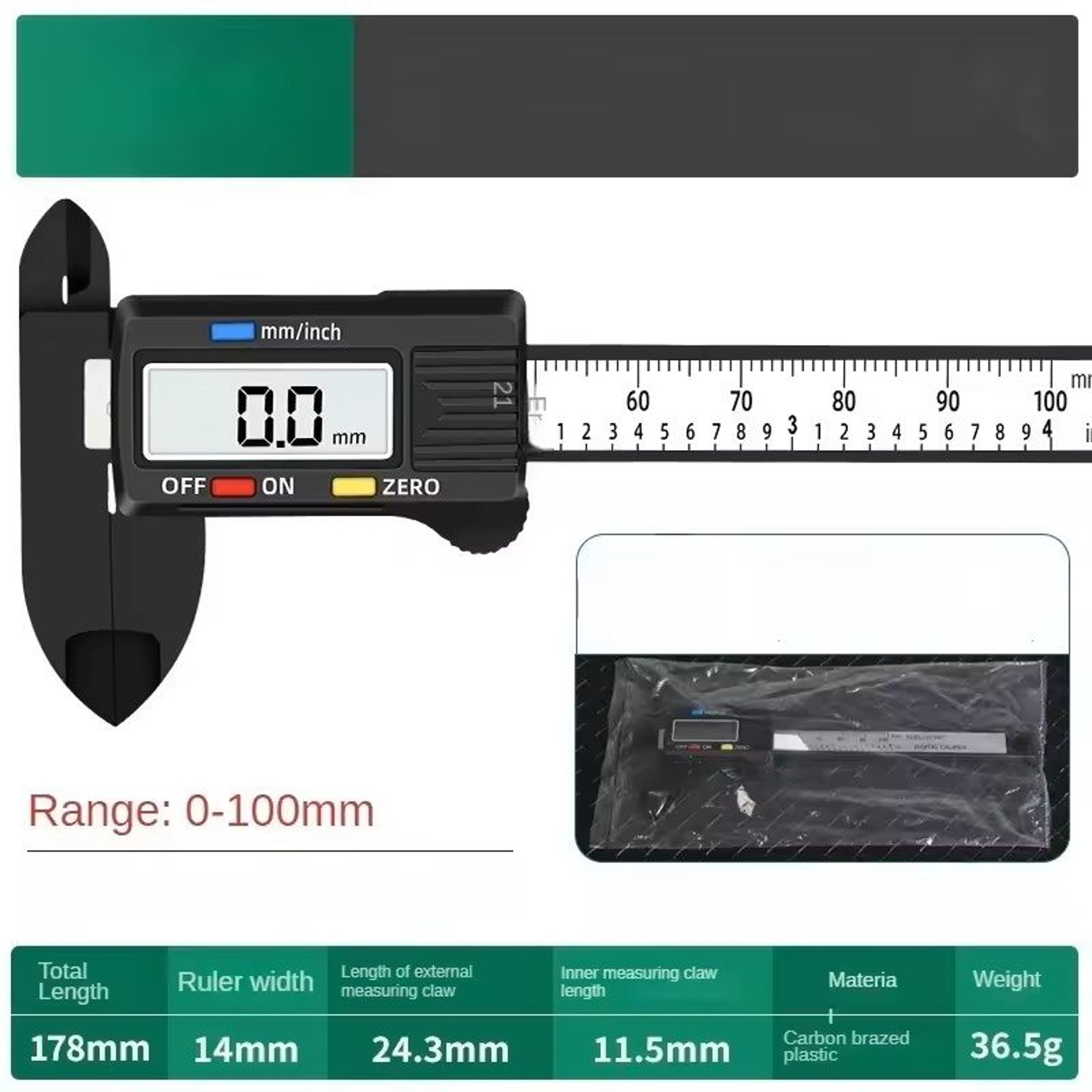 Plastic 150 Mm Vernier Caliper  Compact Measuring Tool For DIY Workshop  School Use 2