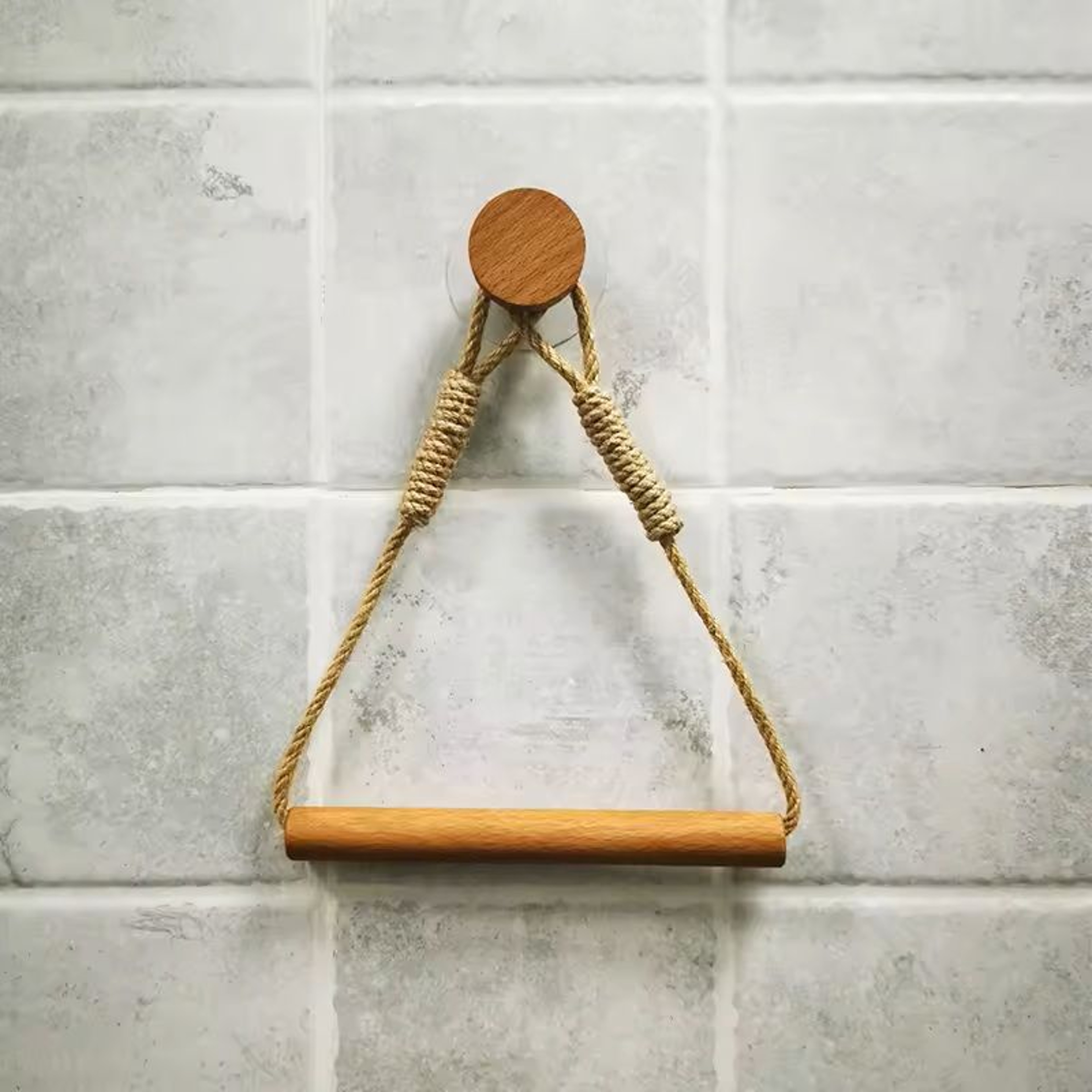 Wooden WallMounted Toilet Paper Holder Bathroom Tissue  Towel Rack Accessory 3