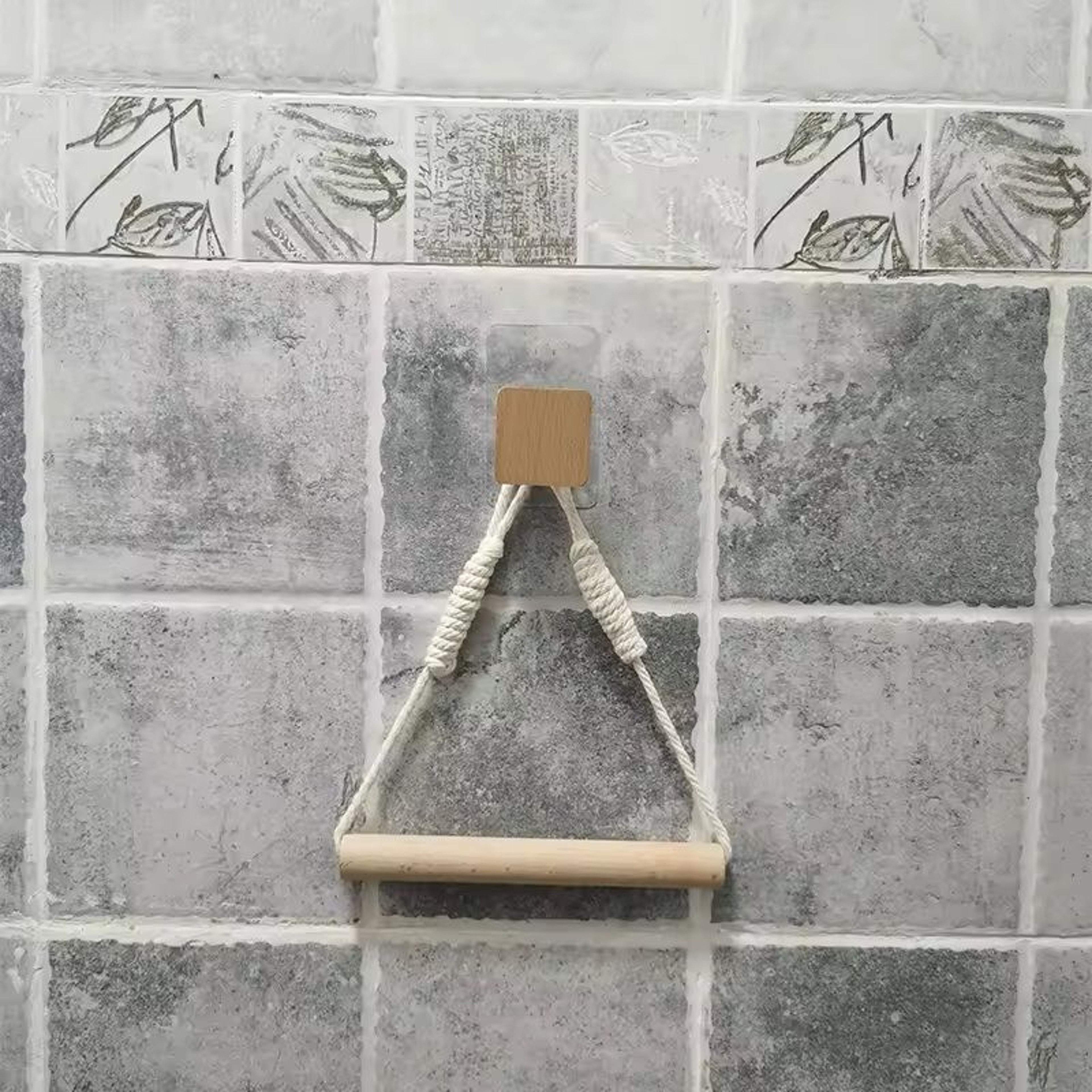 Wooden WallMounted Toilet Paper Holder Bathroom Tissue  Towel Rack Accessory 7
