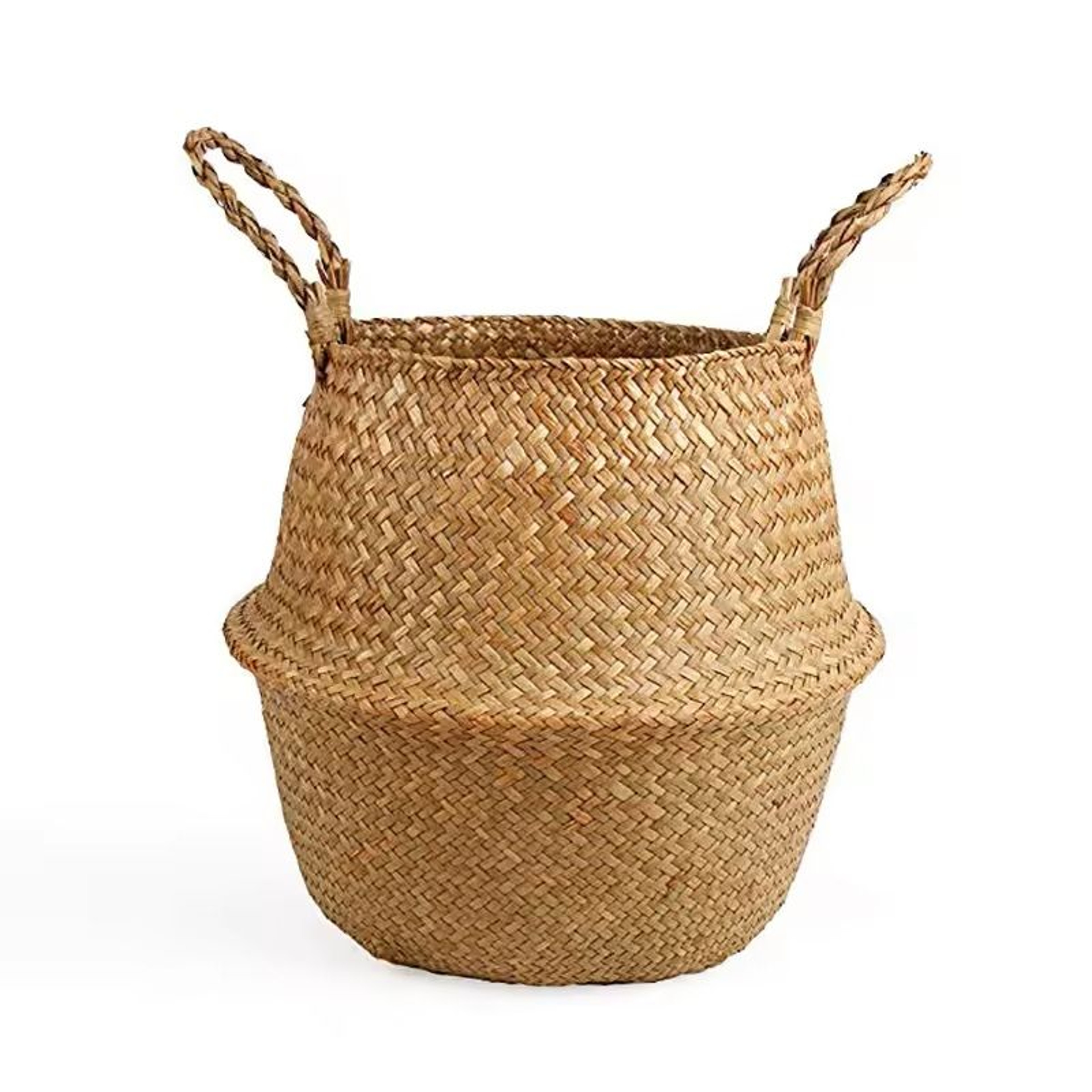 HandWoven Seagrass Storage Basket  Natural Wicker Basket For Laundry Plants  Home Decor 2