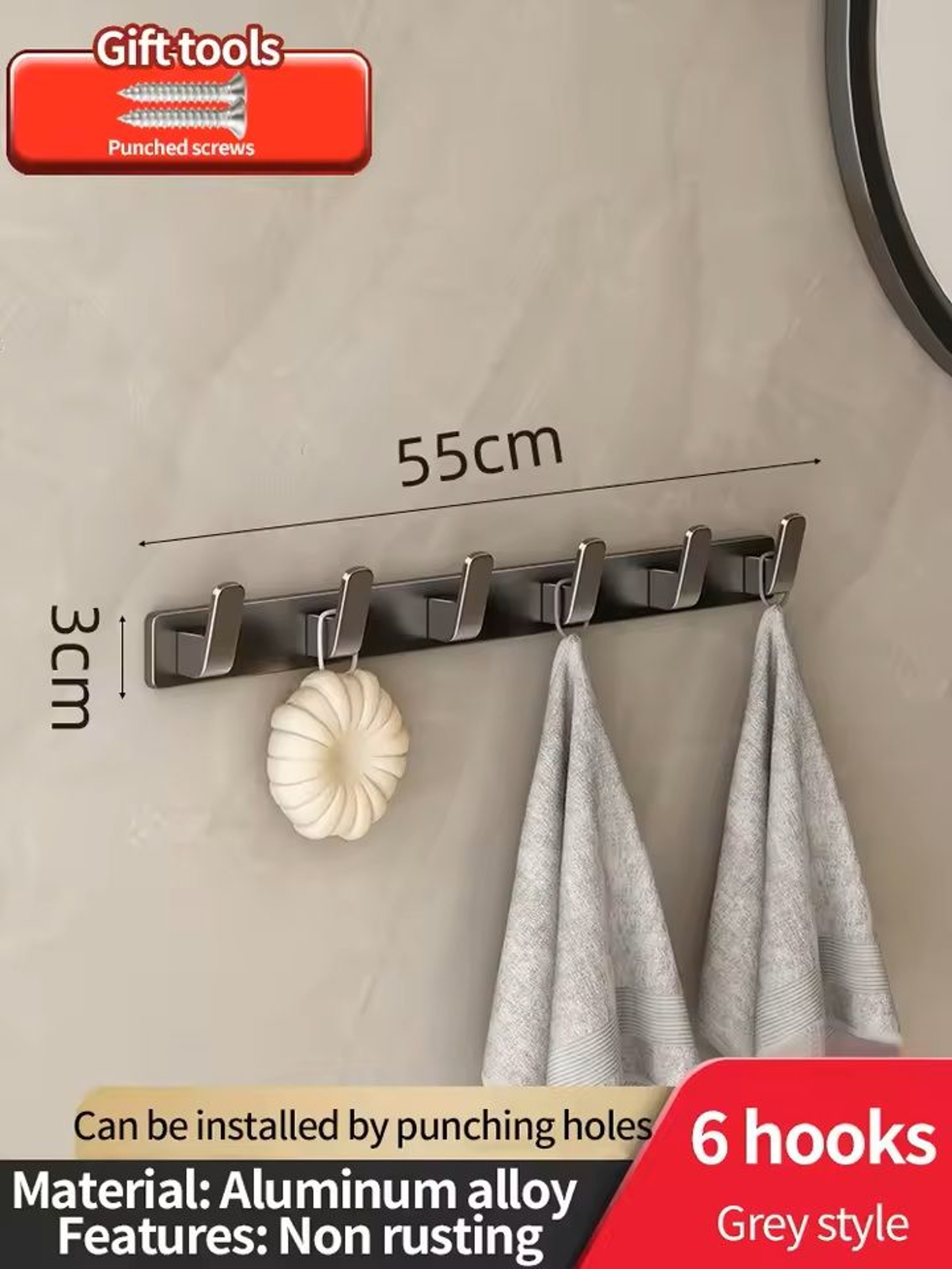 Folding NailFree Door Hook Rack OvertheDoor Towel  Clothes Hanger 8