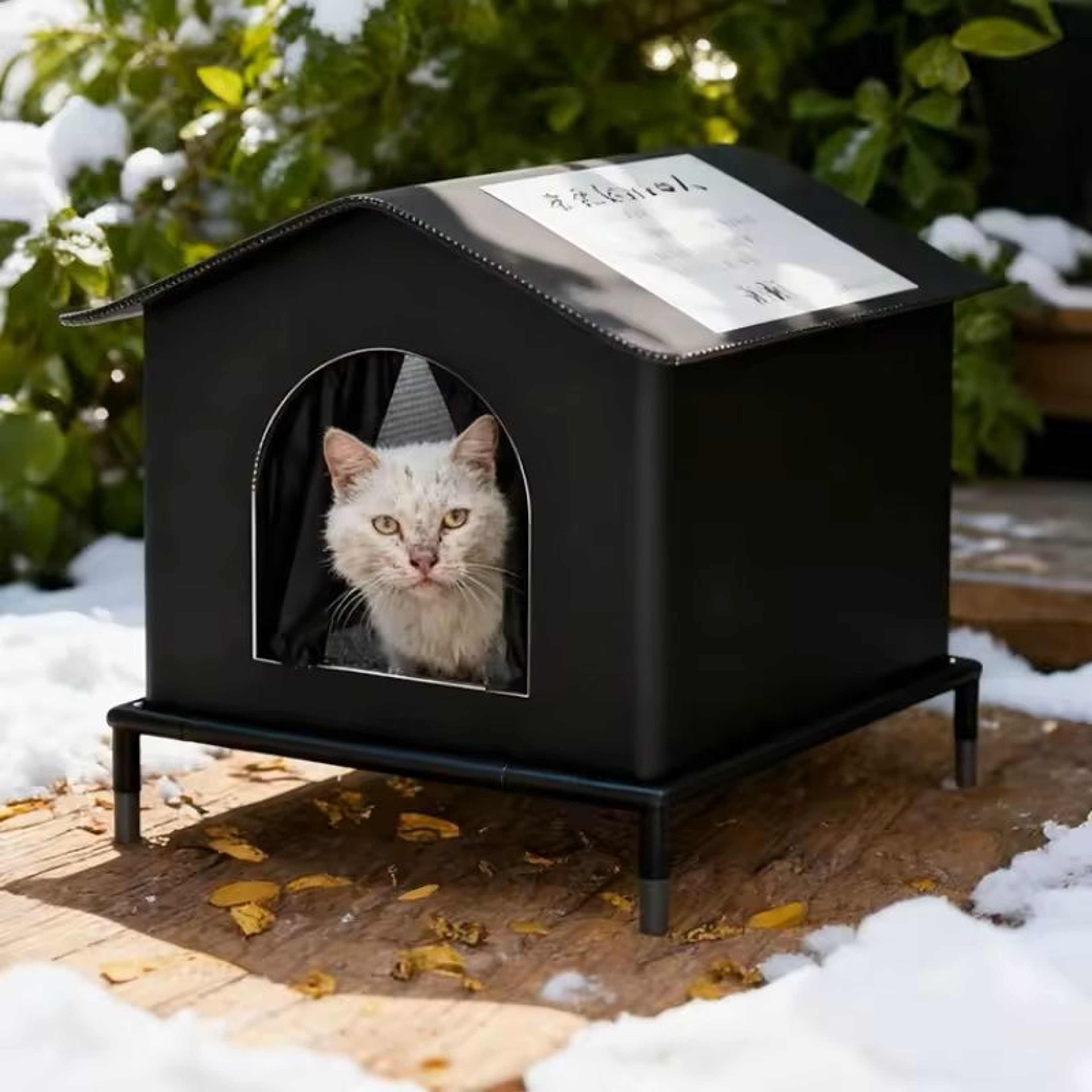 AllWeather Outdoor Cat Shelter  Waterproof Thermal Pet House For Stray Cats And Small Dogs 1