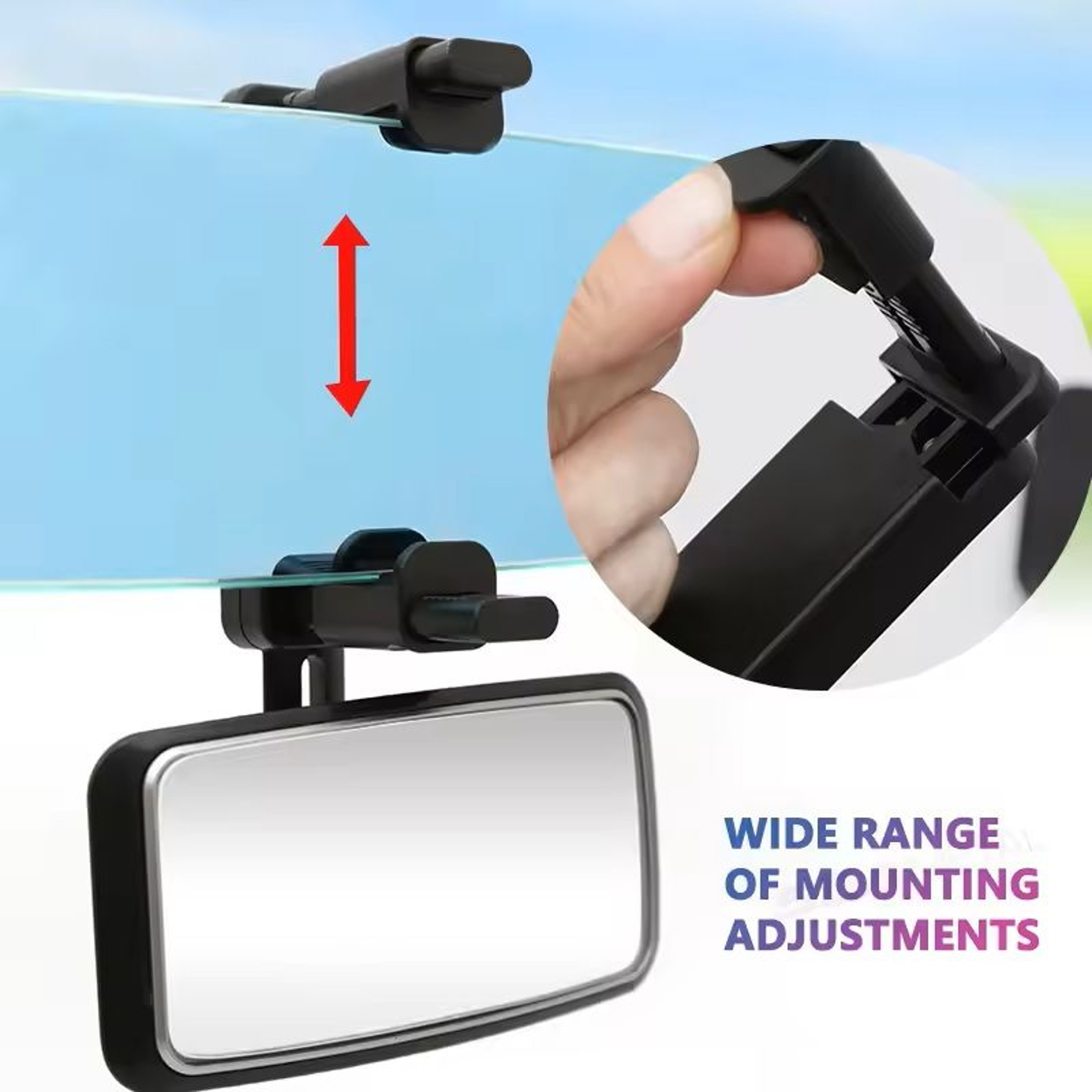 WideAngle 360 Rotatable Baby Rearview Mirror For Cars Safety  Visibility Mirror For Parents And Dri 0