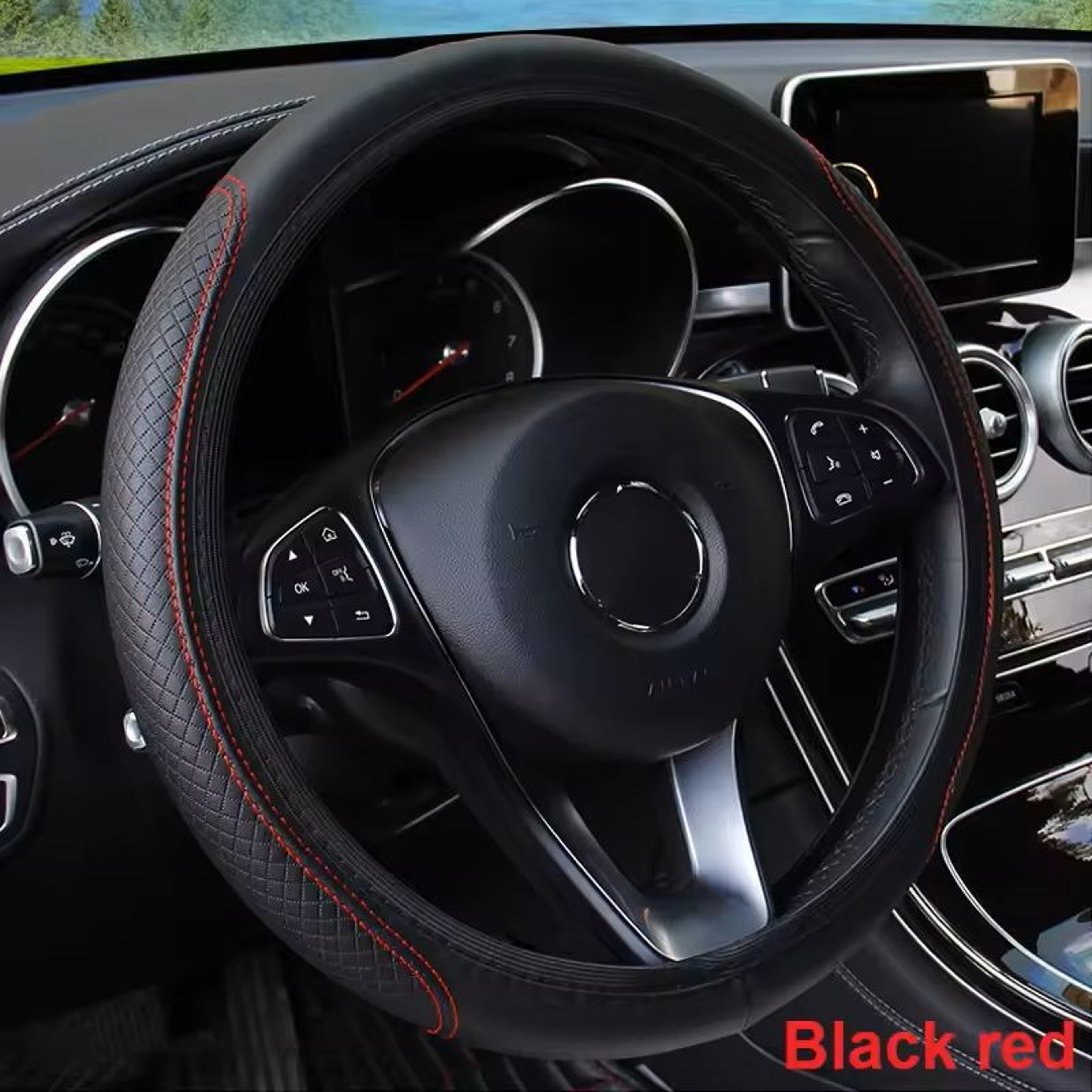 AntiSlip FullWrapped Car Steering Wheel Cover WearResistant 3739 Cm Universal Fit Steering Wheel Pr 0