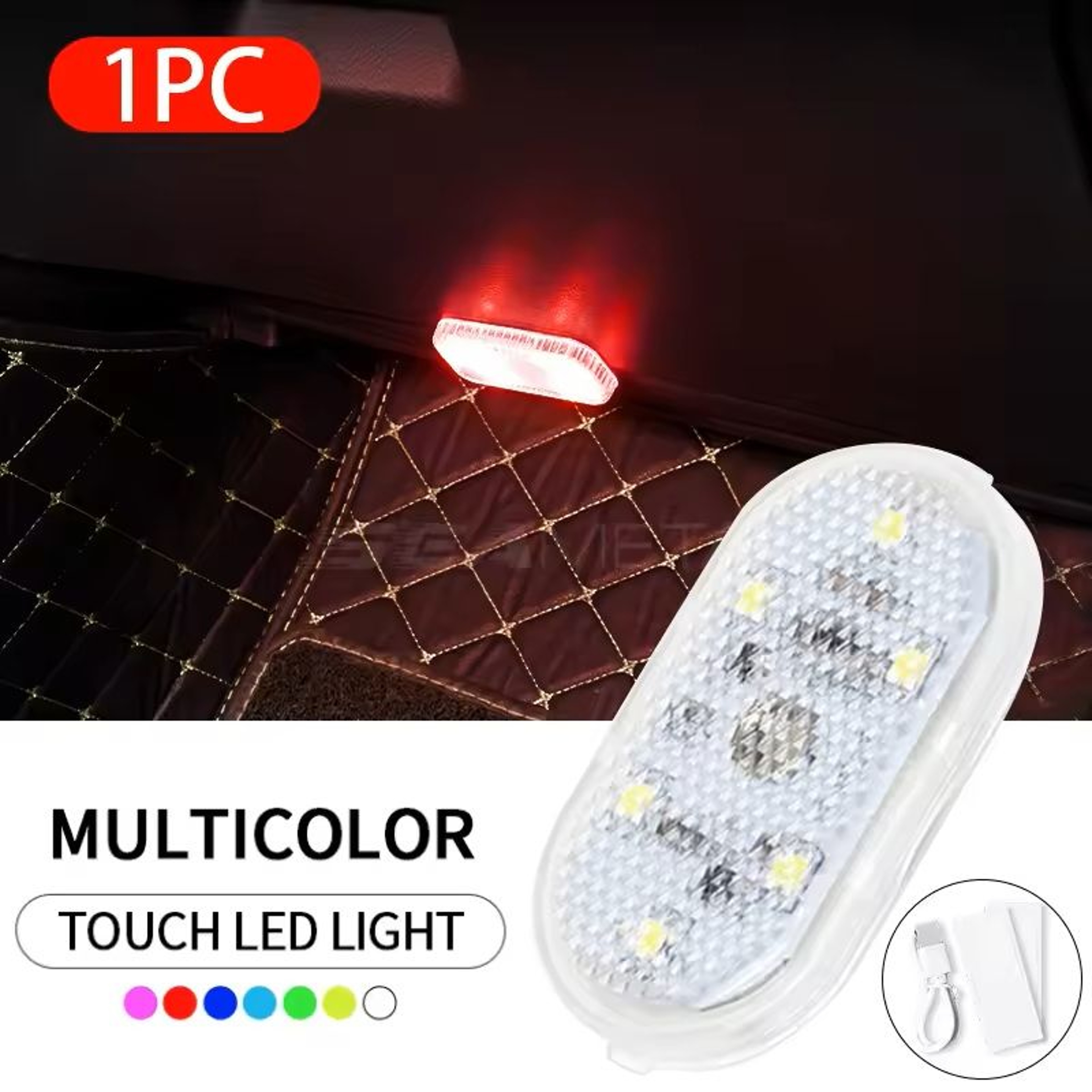 Mini USBRechargeable Car Touch Light Magnetic Ambient Lamp For Floor Trunk Hood Ceiling  Auto Inter 3
