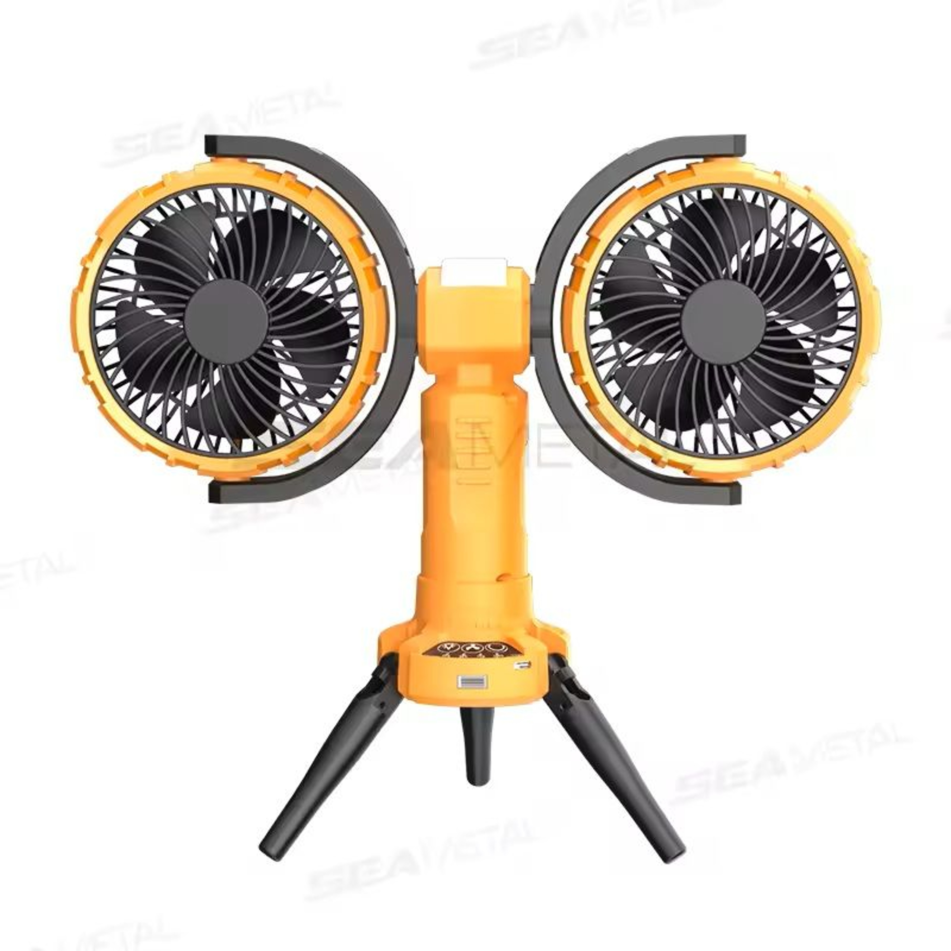 8000 MAh Portable Rechargeable Fan  LED Light Automatic Rotation Cooling Fan For Camping Cars  Outd 1