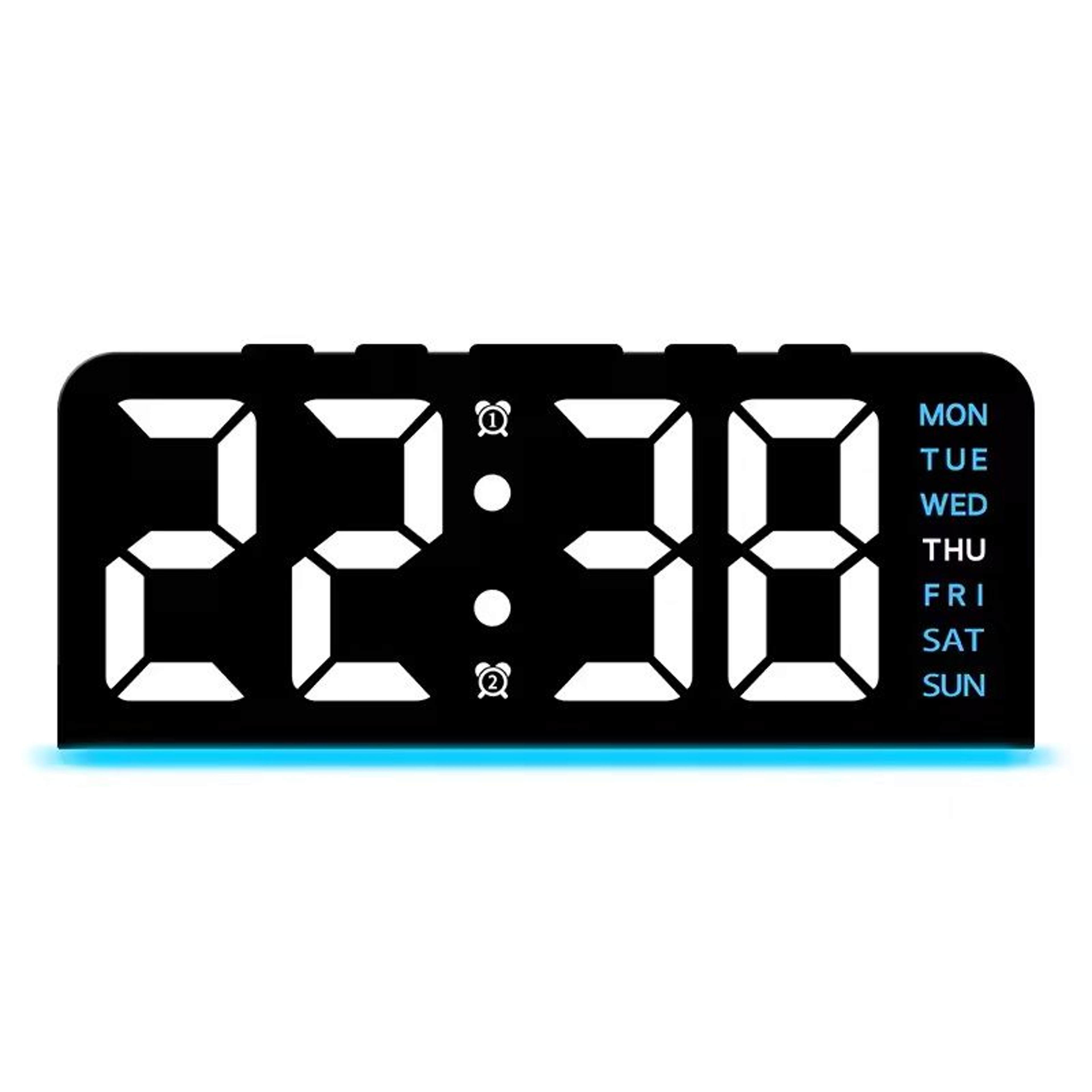 Portable Digital LED Alarm Clock With Date Display Dual Alarms  Night Light 5