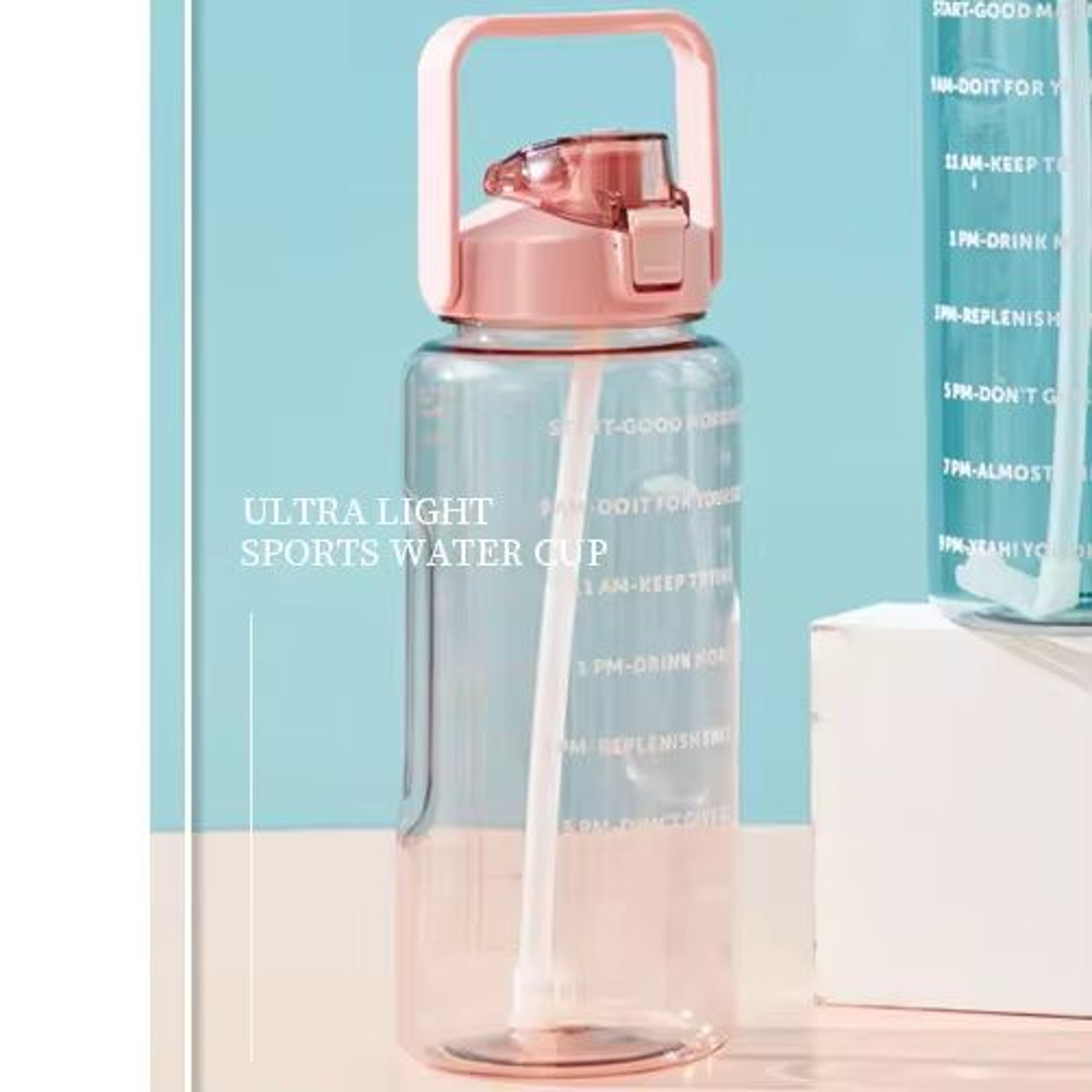 2 L Water Bottle With BuiltIn Straw  Time Marker Large Capacity Hydration Bottle For Sports  Fitnes 3