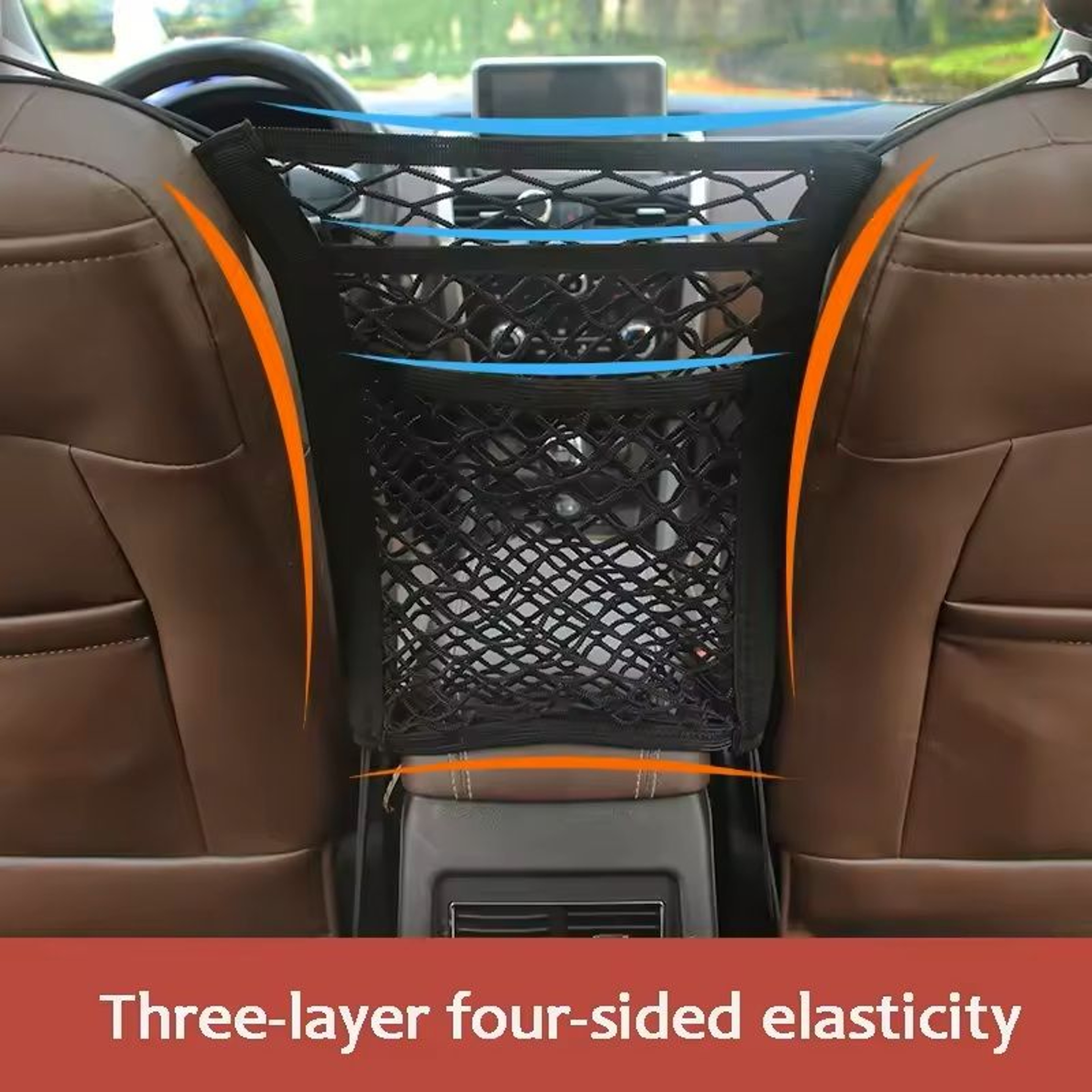Car SeatGap Elastic Mesh Storage Net Universal Gap Organizer  Pet Barrier For Cars 1