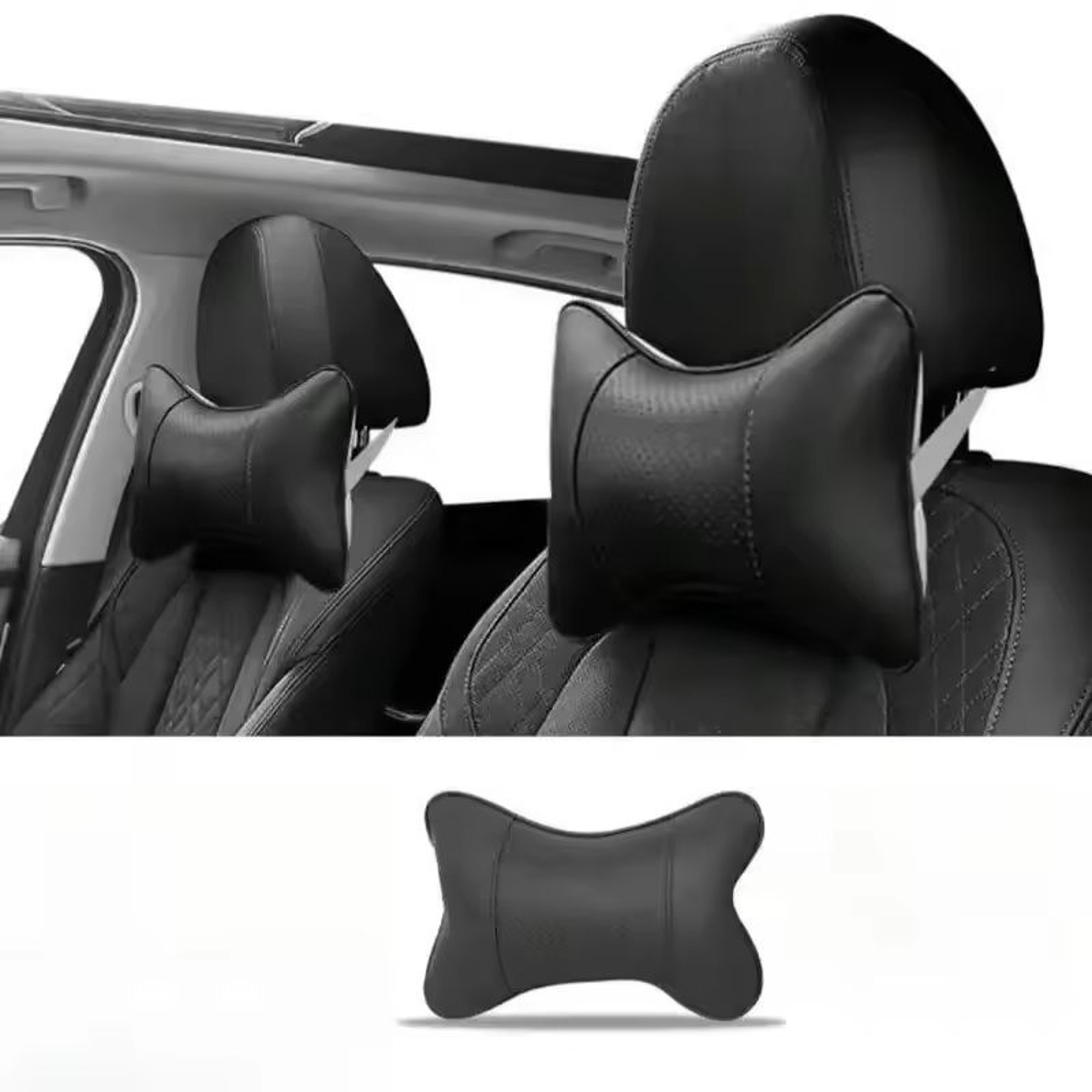 Breathable Mesh Headrest Pillow Car Seat Neck  Head Support Cushion For Driver  Passenger Comfort 0