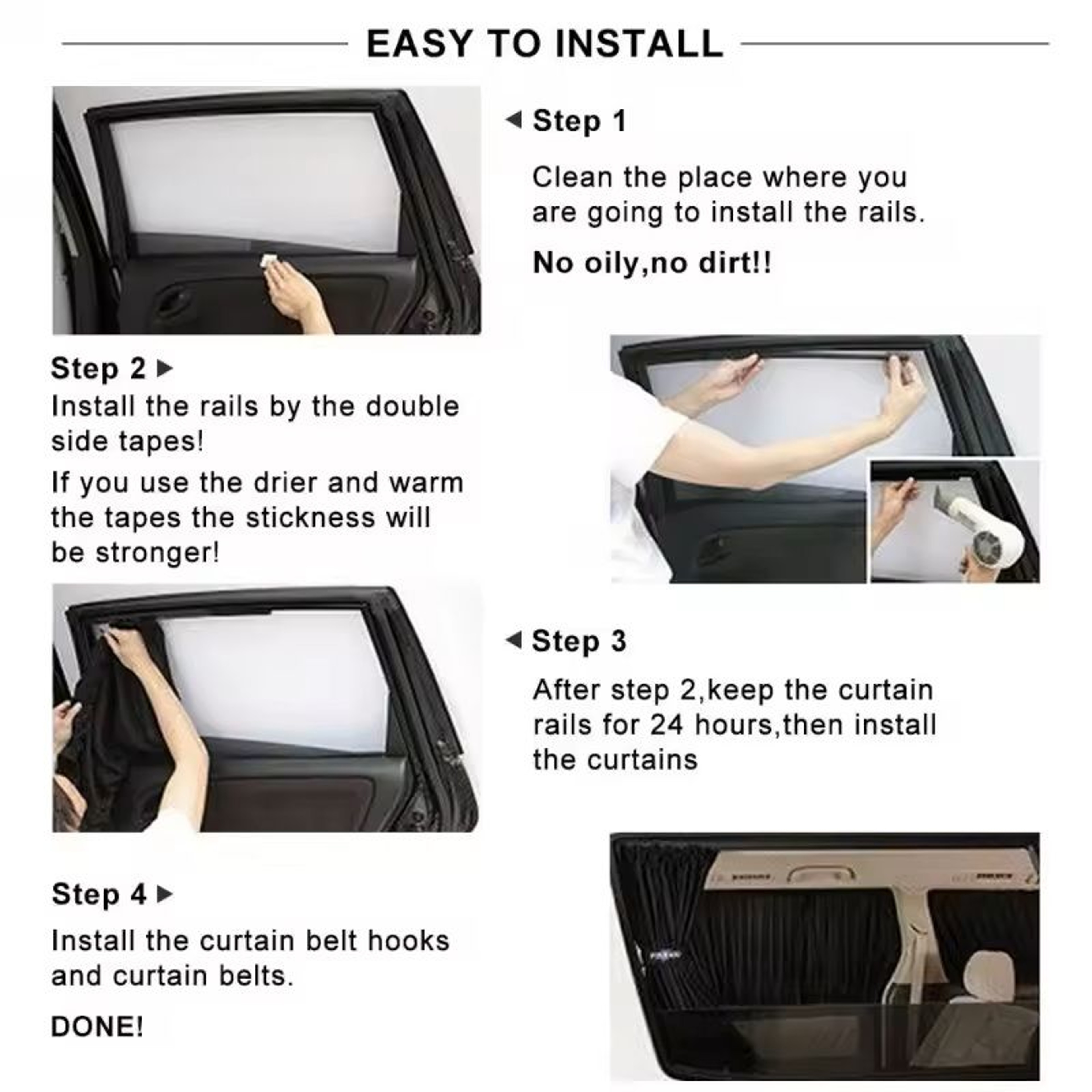 2Pack Universal Car Sunshade Curtains Foldable Side Window Covers For UV Protection  Privacy Cars S 0