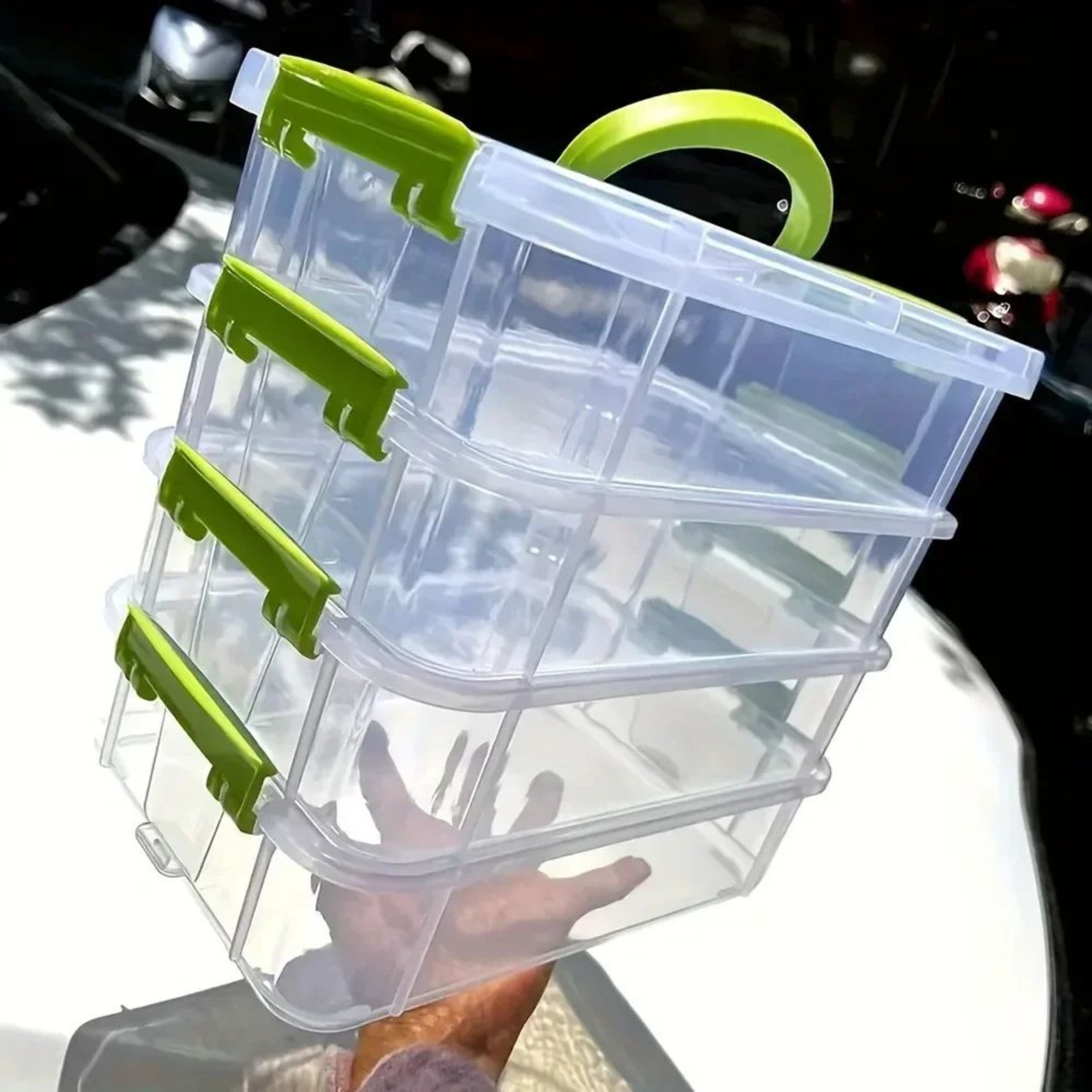 Transparent Building Blocks Storage Box  Stackable MoistureProof Grid Drawer Organizer For Toys Cra 2