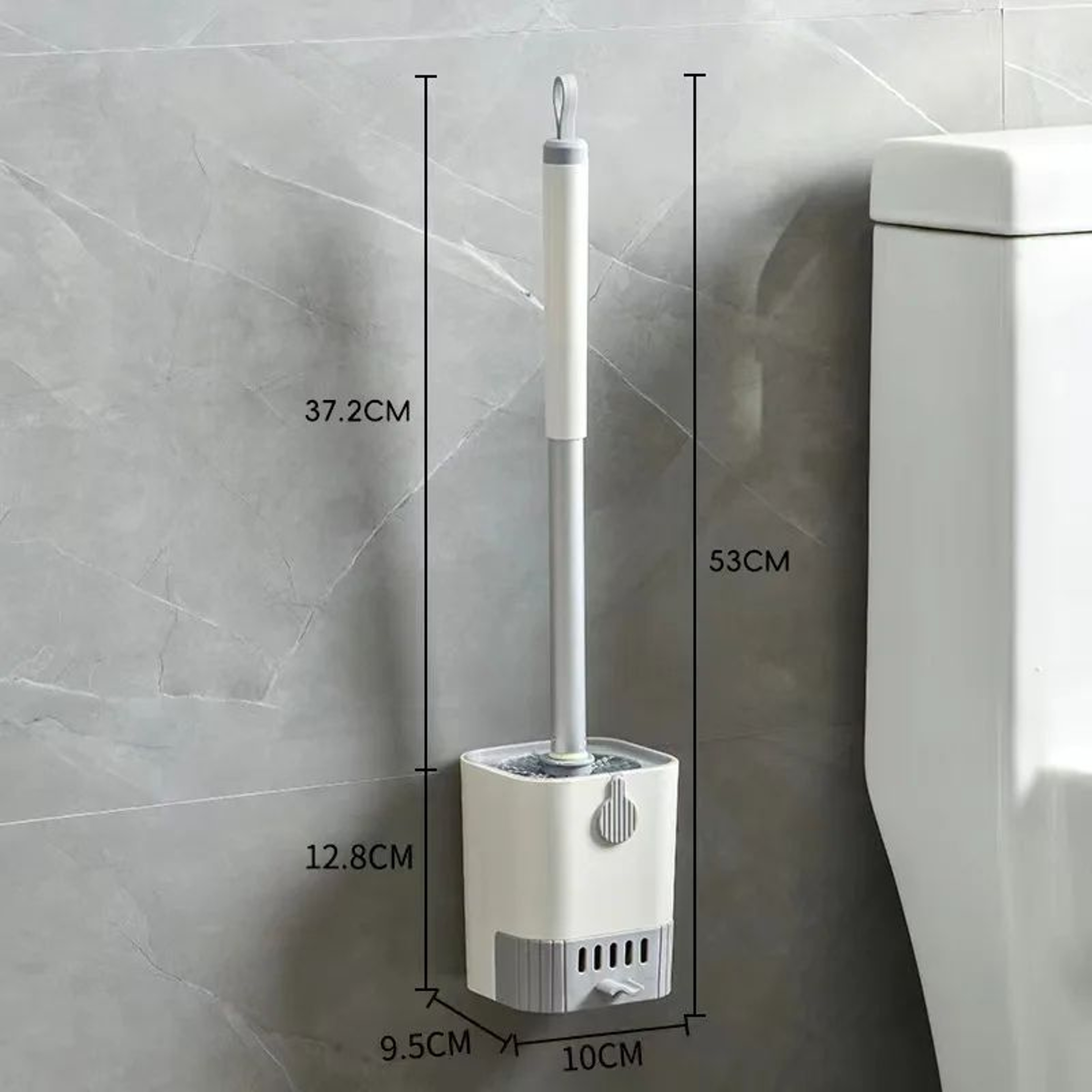 Wall Mounted Silicone Toilet Brush Set With Holder  Flexible Long Handle Bathroom Cleaning Brush 7