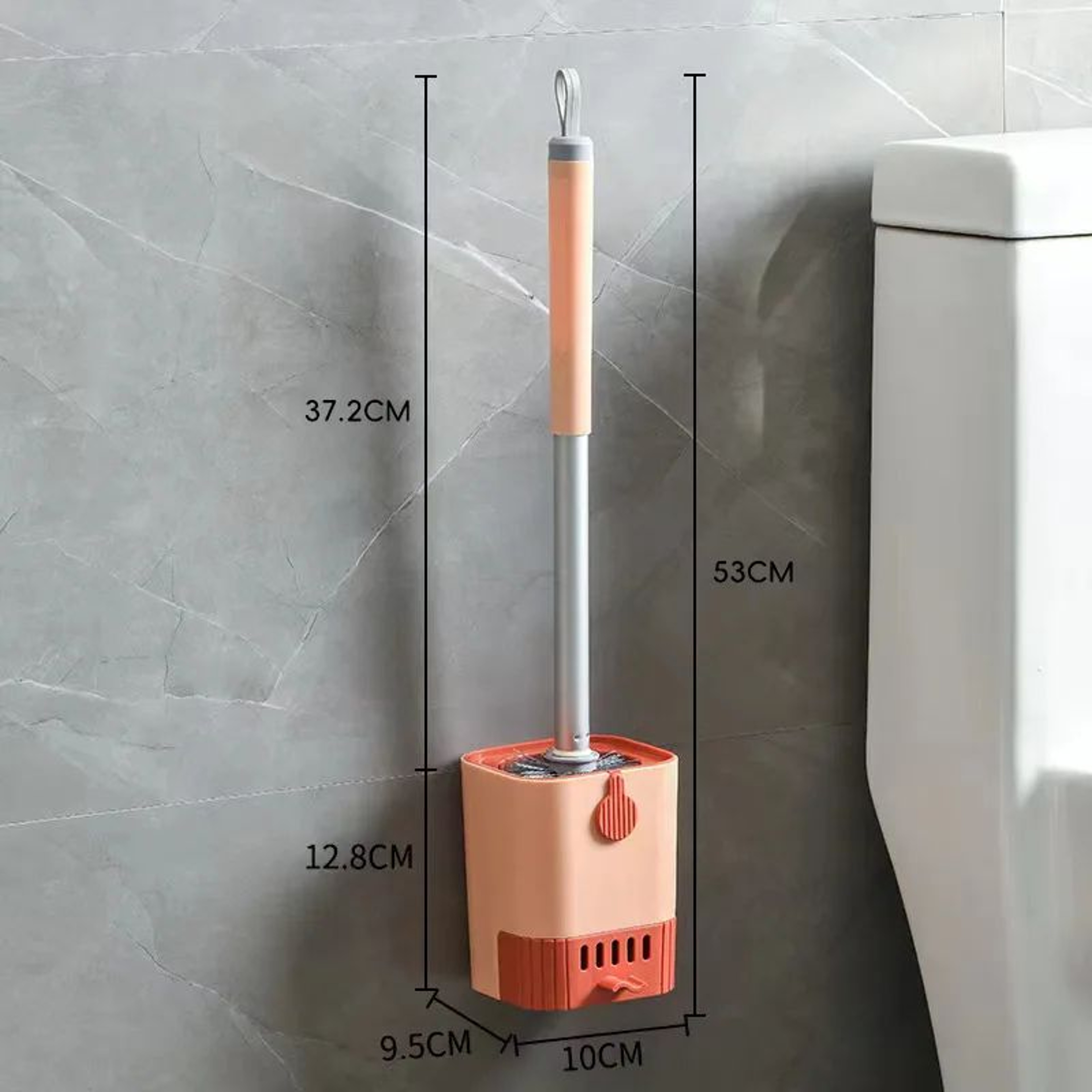 Wall Mounted Silicone Toilet Brush Set With Holder  Flexible Long Handle Bathroom Cleaning Brush 9