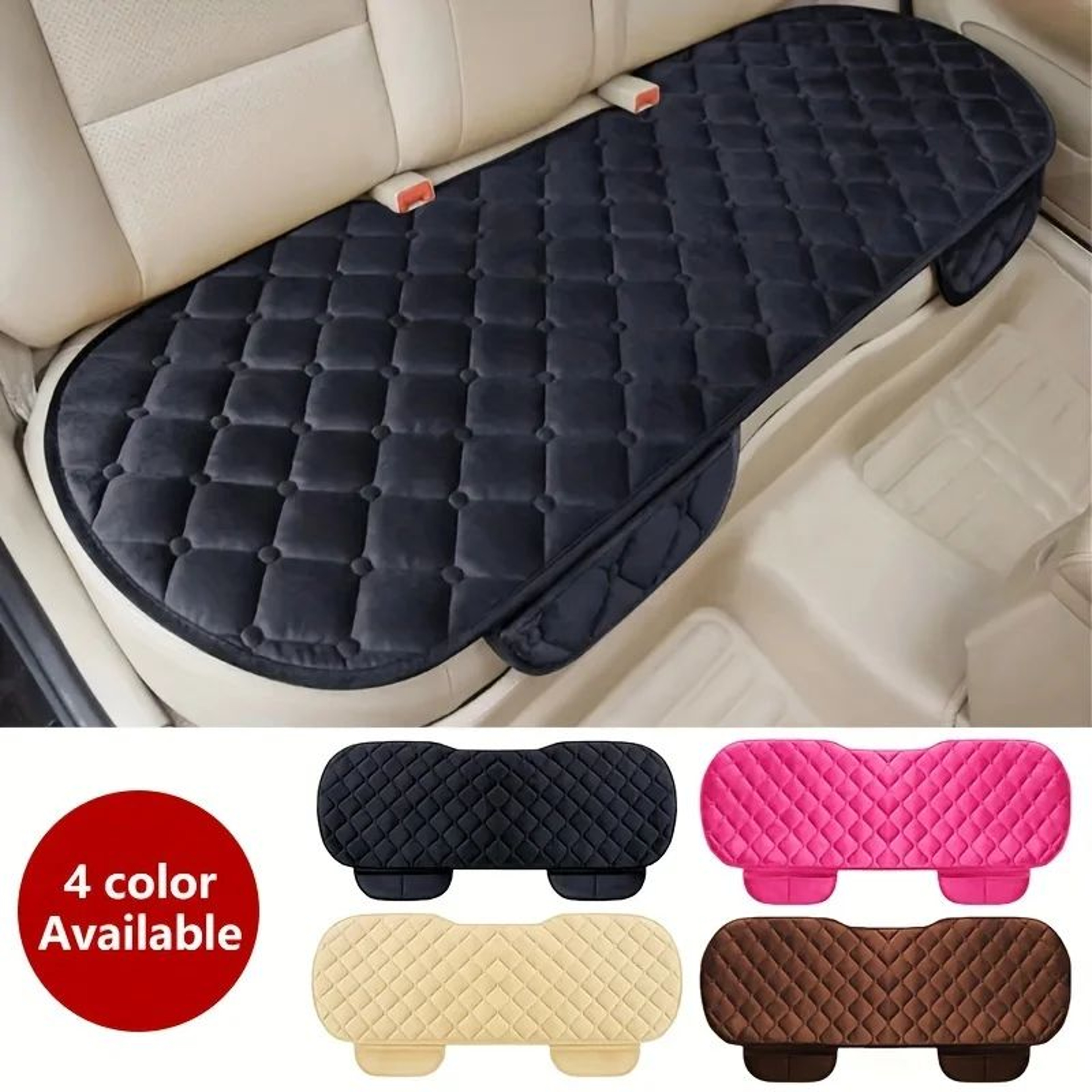 Plush NonSlip Car Front And Back Seat Protector  Soft Durable Seat Cushion Mat For Comfort  Protect 2