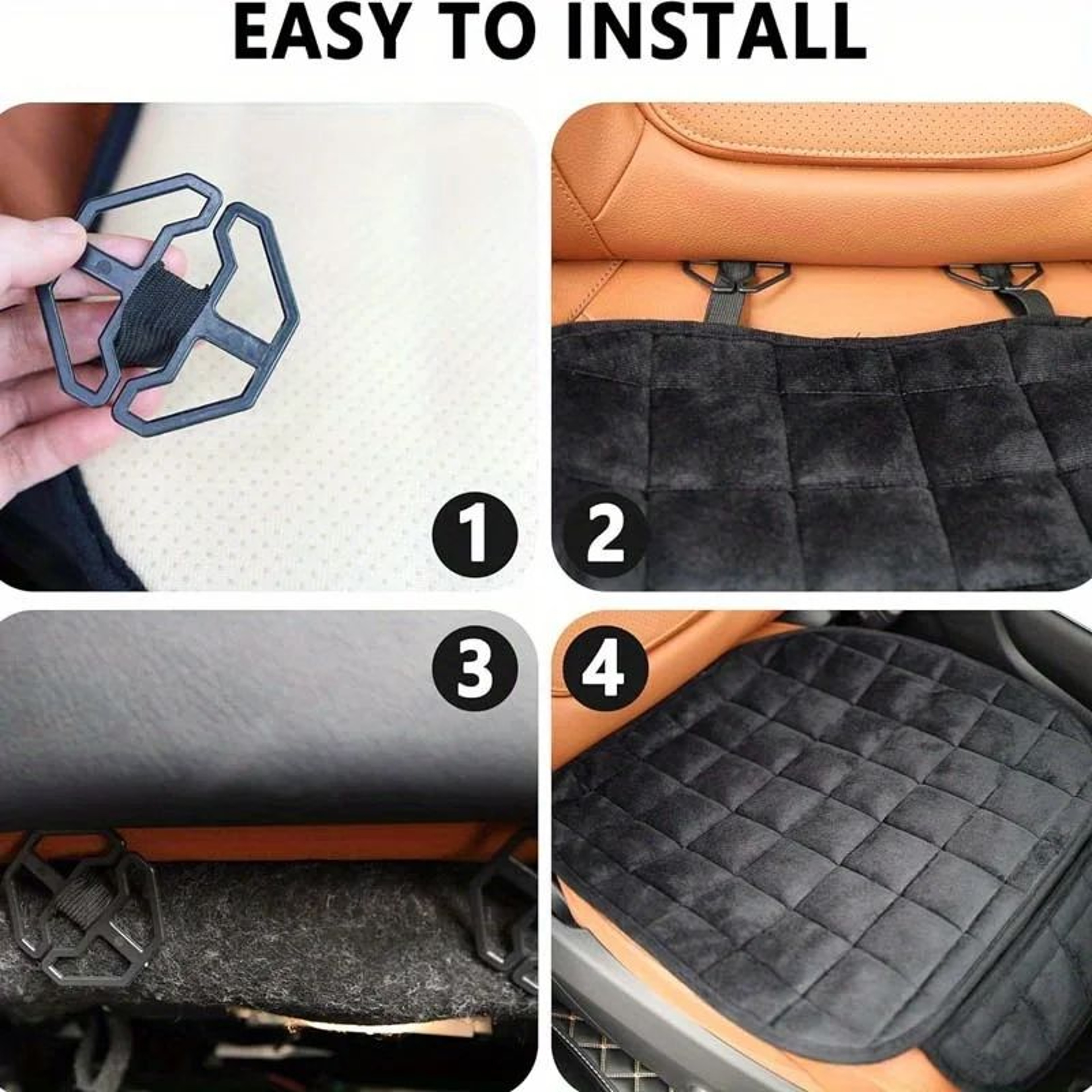 Plush NonSlip Car Front And Back Seat Protector  Soft Durable Seat Cushion Mat For Comfort  Protect 3