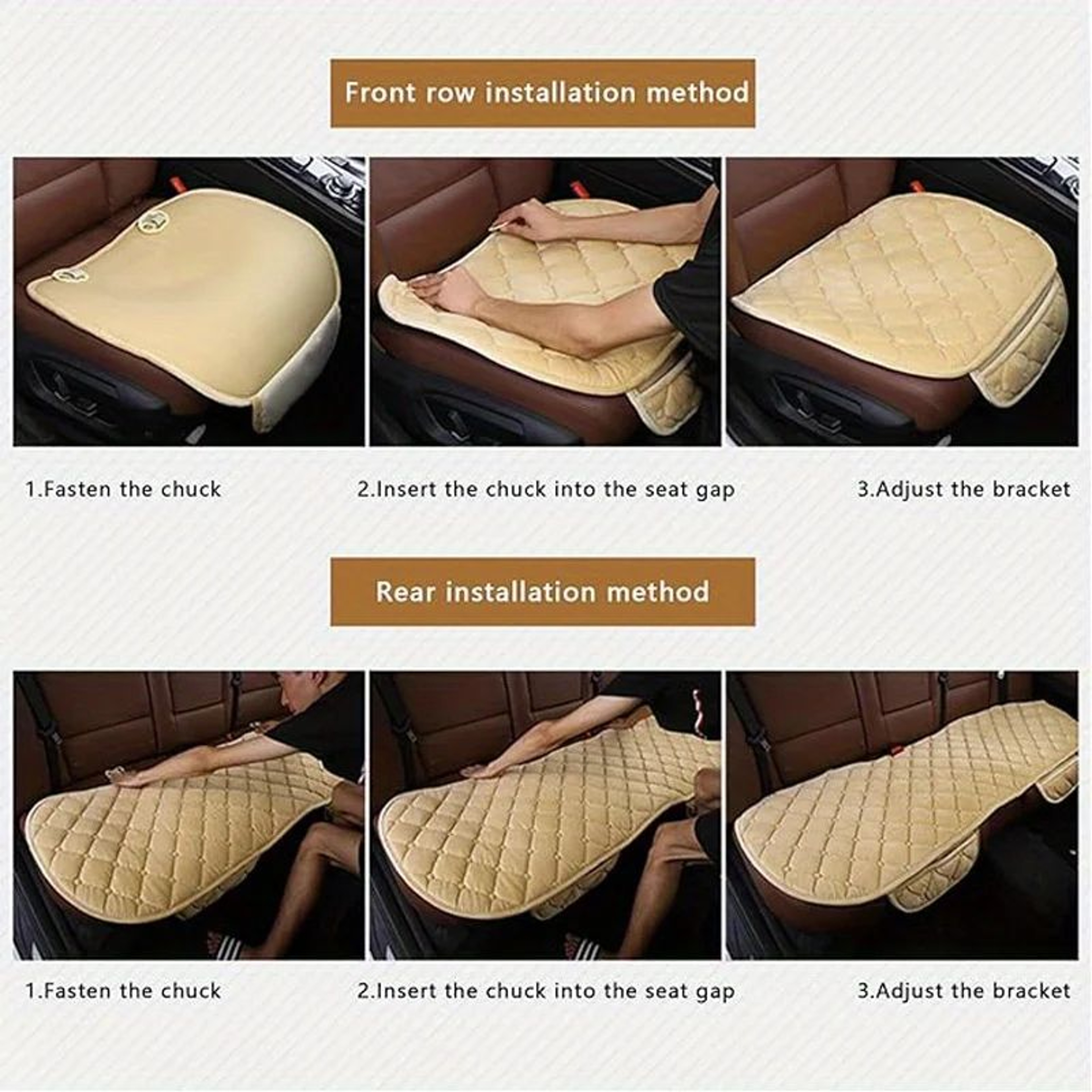 Plush NonSlip Car Front And Back Seat Protector  Soft Durable Seat Cushion Mat For Comfort  Protect 5