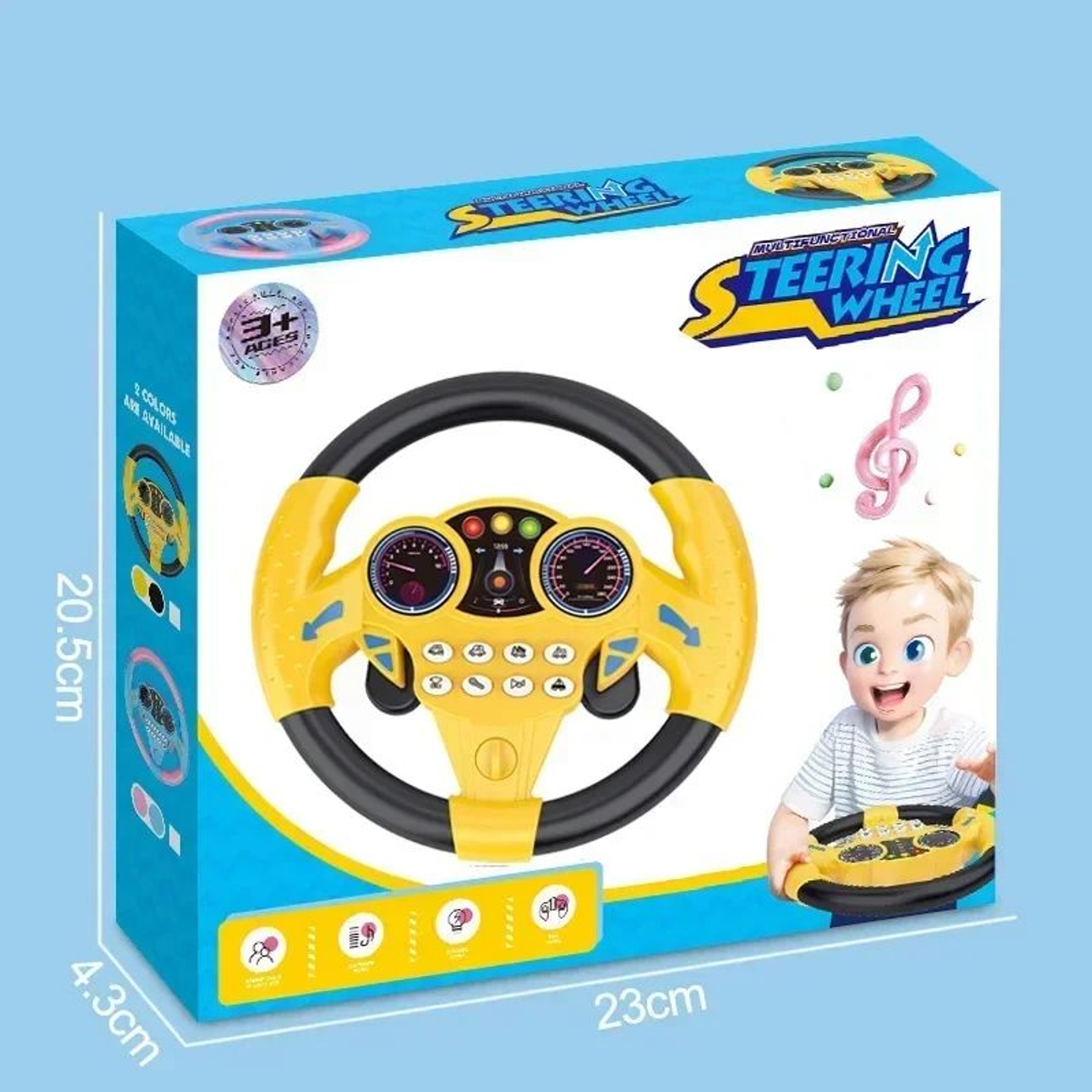 Infant Musical Steering Wheel Toy For Stroller  Car  LightUp Early Learning Driving Toy With Sounds