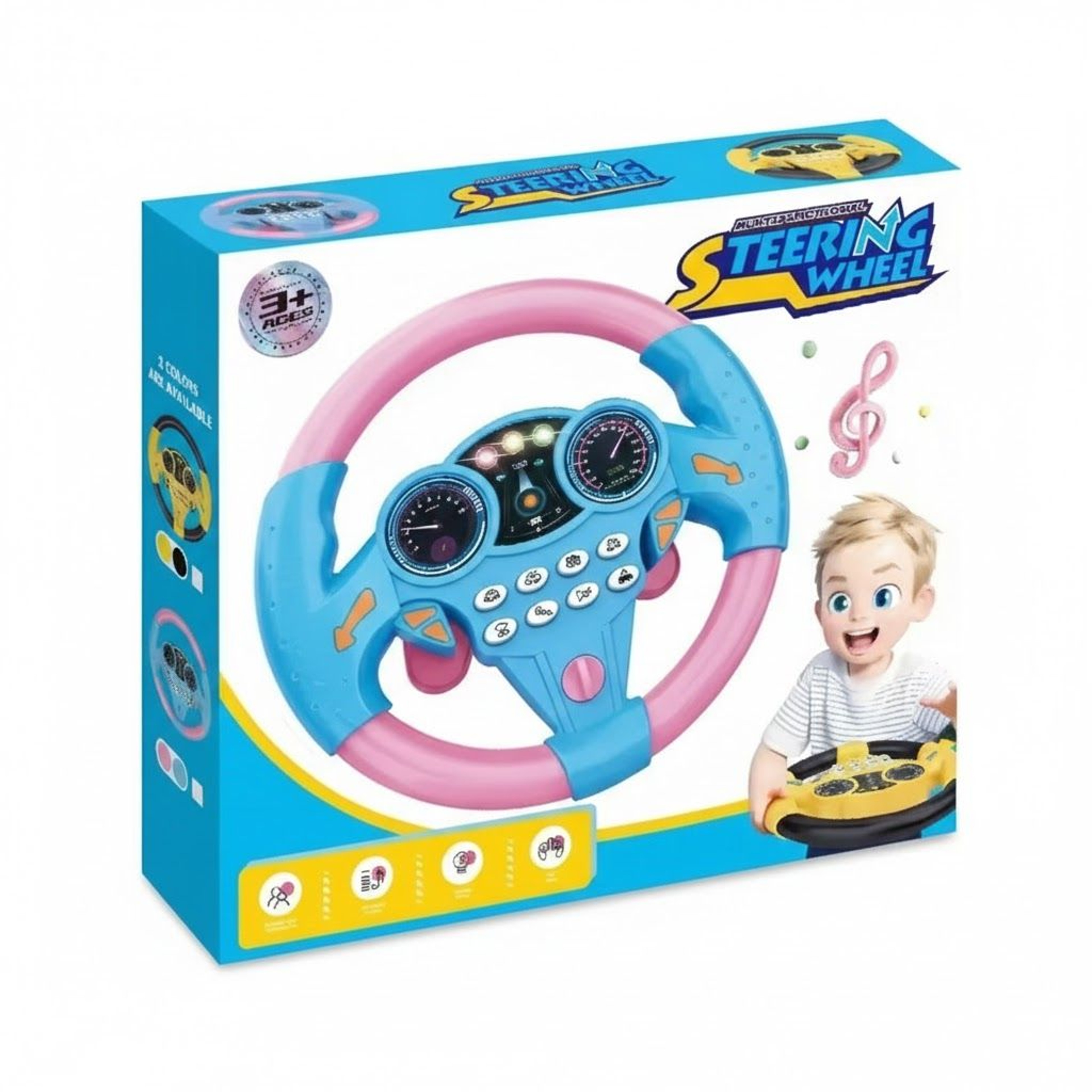 Infant Musical Steering Wheel Toy For Stroller  Car  LightUp Early Learning Driving Toy With Sounds 10