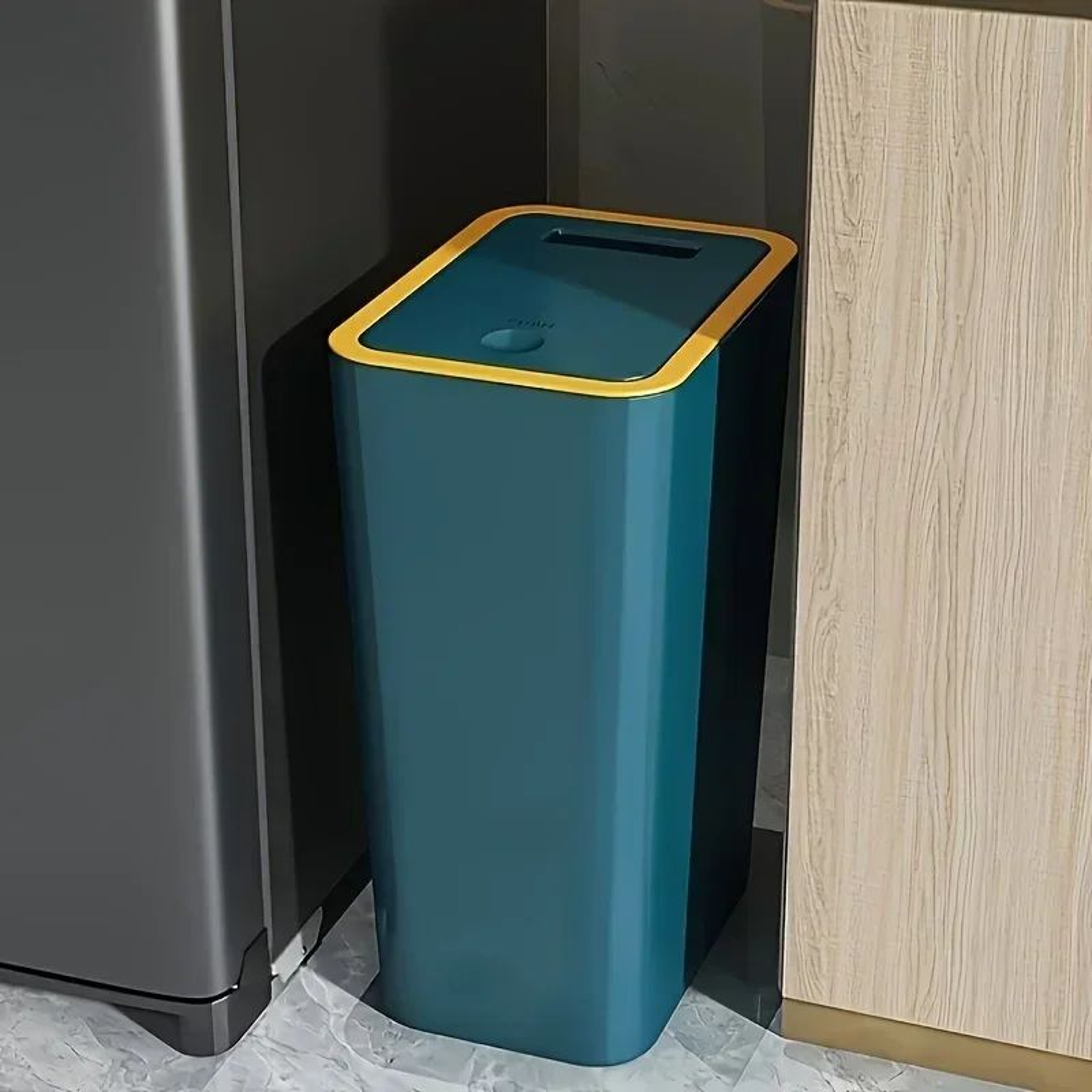Odor Proof One Touch Trash Can  Leakproof Space Saving Bathroom  Kitchen Bin With Modern Durable Pl 3