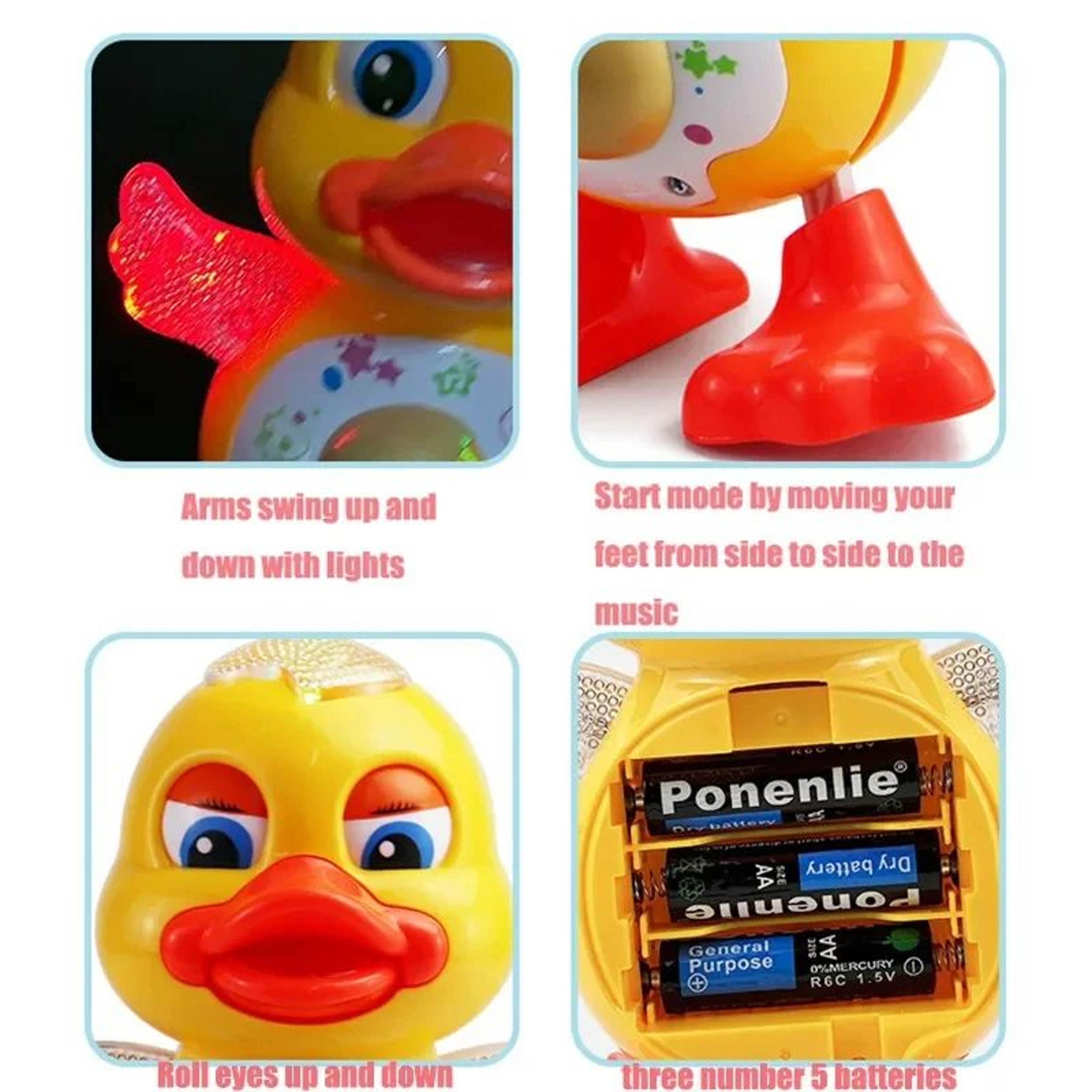 Electric Interactive Dancing Duck Toy With Music  Flashing Lights  Educational Musical Animal Toy F 3