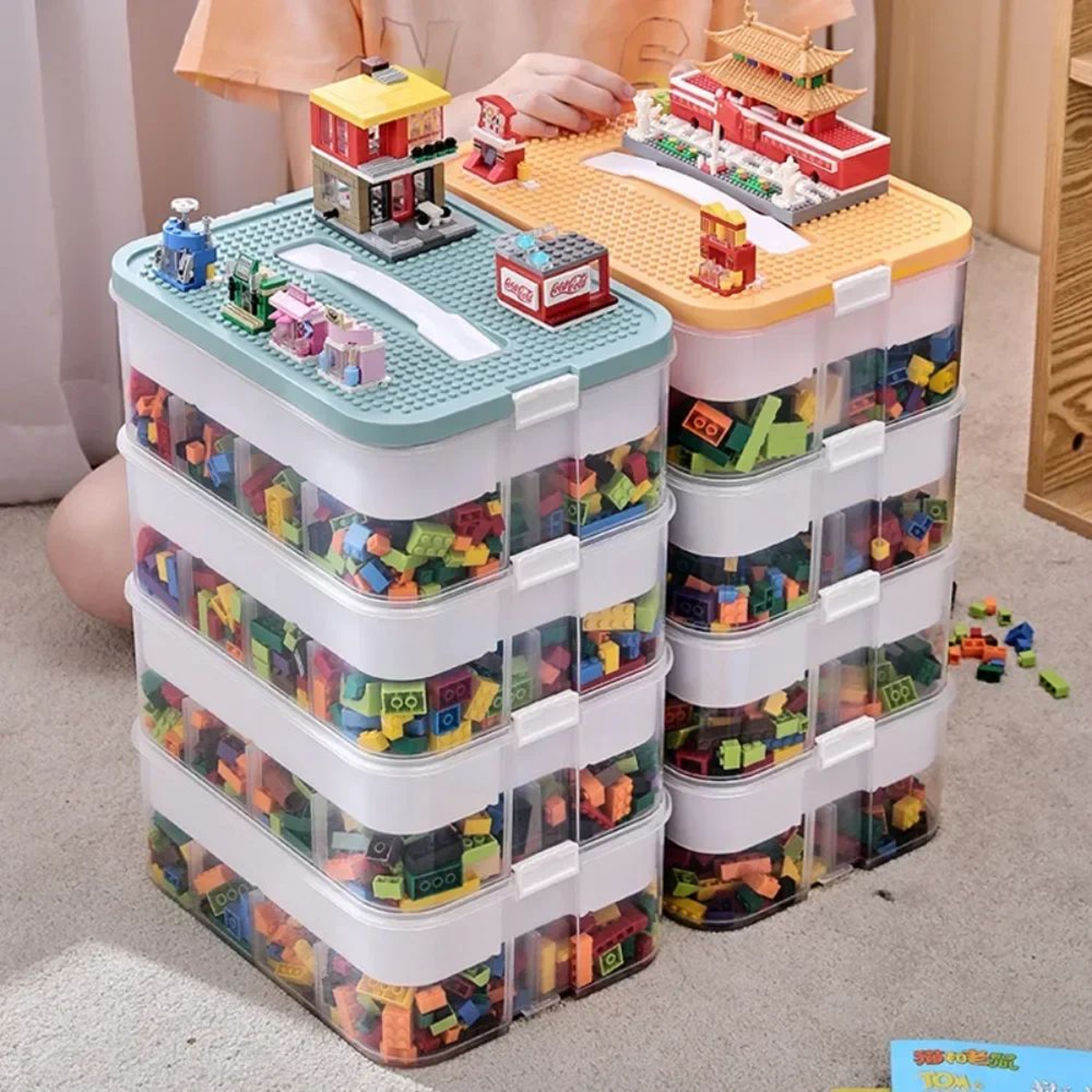 Transparent Stackable LEGO Storage Box  Dustproof  Moisture Proof Plastic Organizer For Kids Buildi 0
