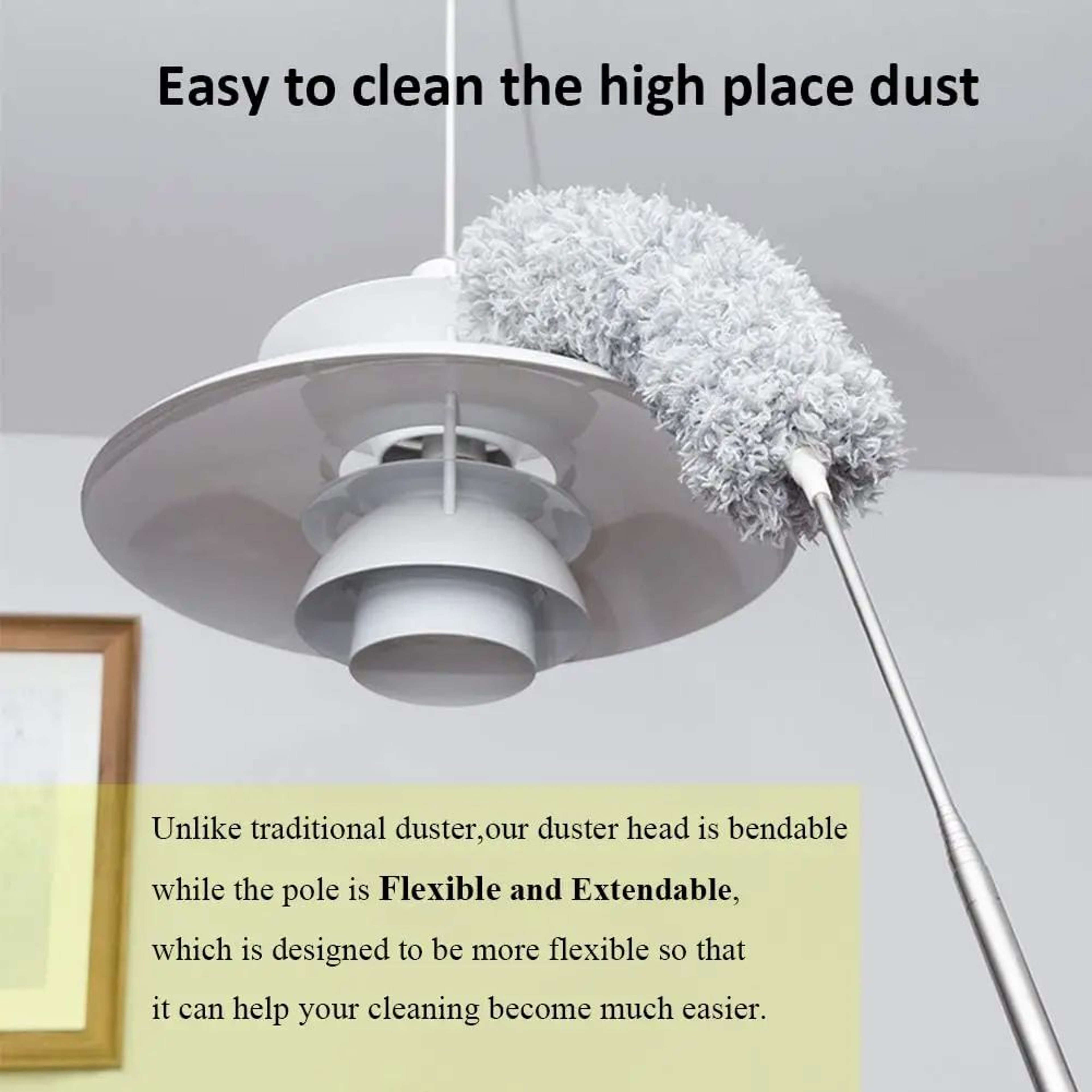 Extendable Microfiber Duster With Telescopic Pole  Retractable Washable Ceiling  High Reach Dust Re 2