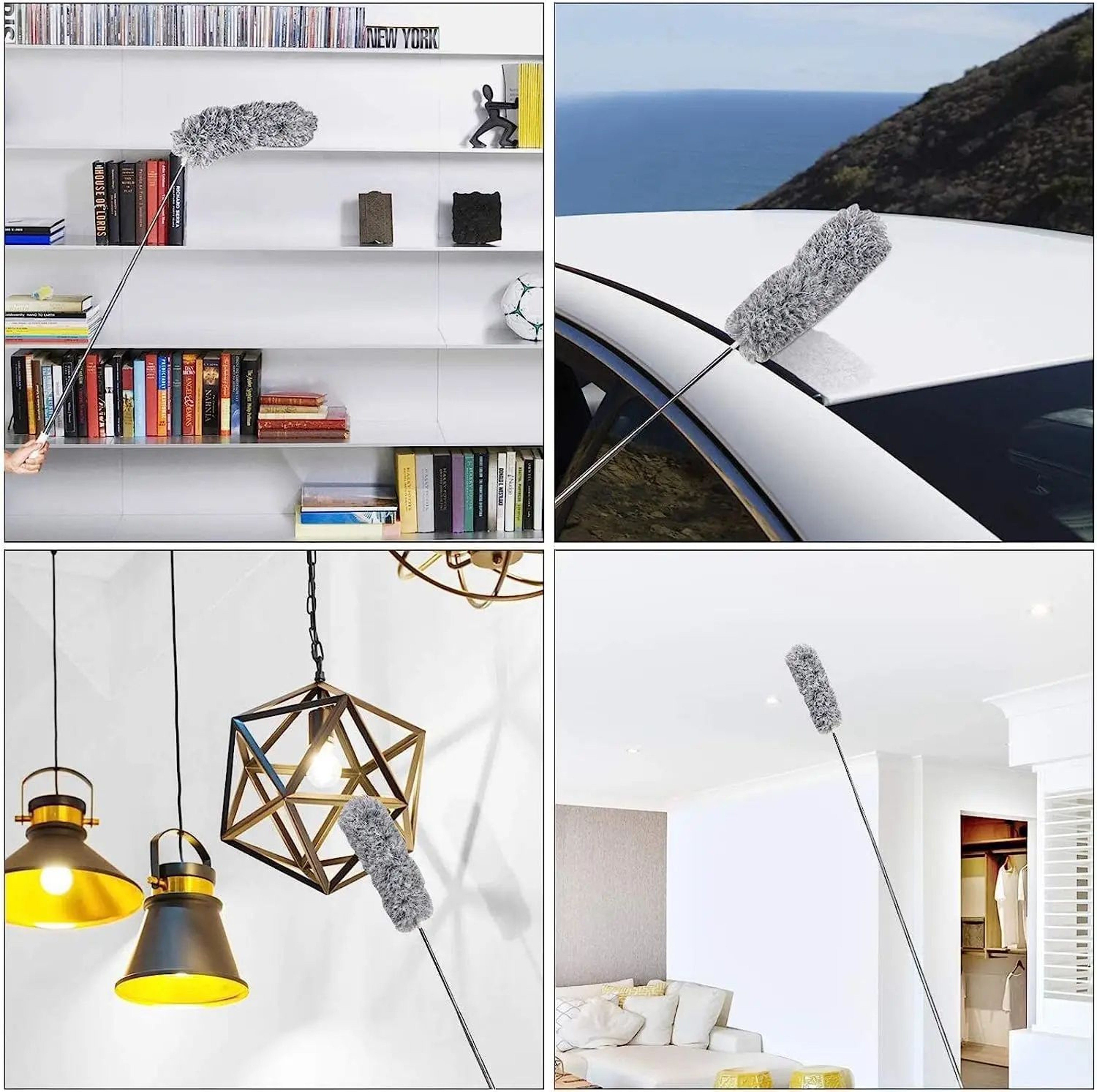 Extendable Microfiber Duster With Telescopic Pole  Retractable Washable Ceiling  High Reach Dust Re 4