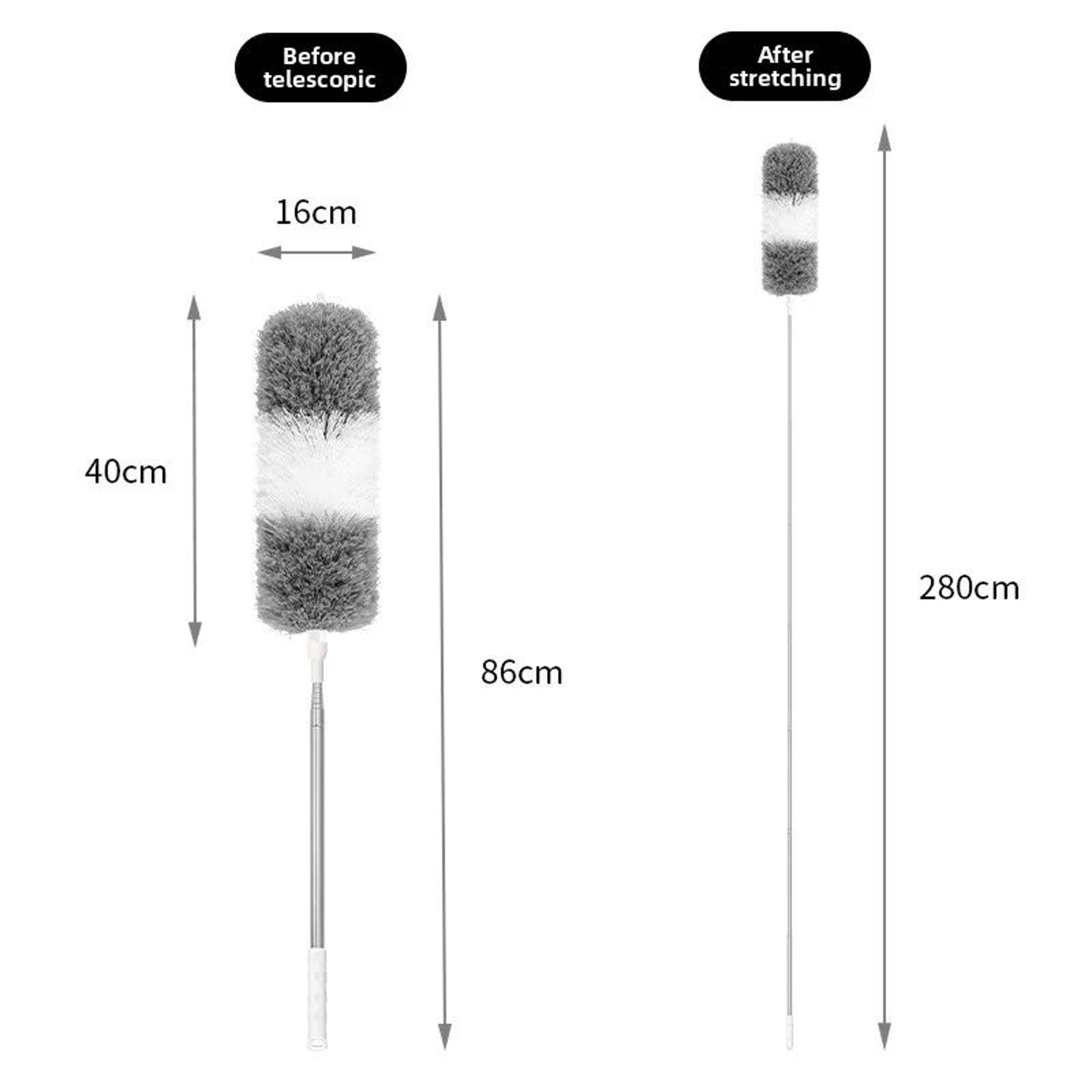 Extendable Microfiber Duster With Telescopic Pole  Retractable Washable Ceiling  High Reach Dust Re 12