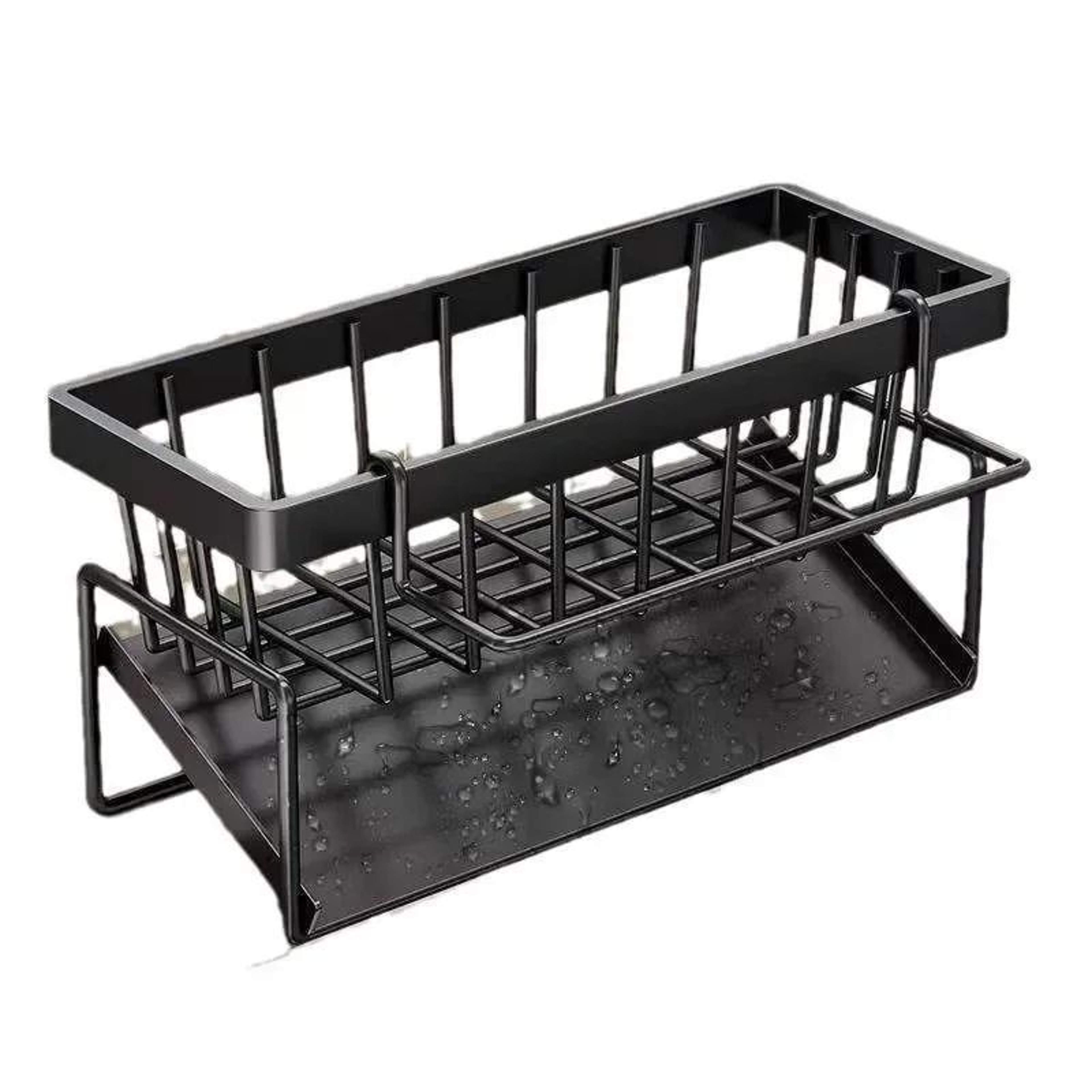 Auto Draining Kitchen Sink Sponge Holder  Plastic Sink Caddy Organizer With Removable Brush Holder 7