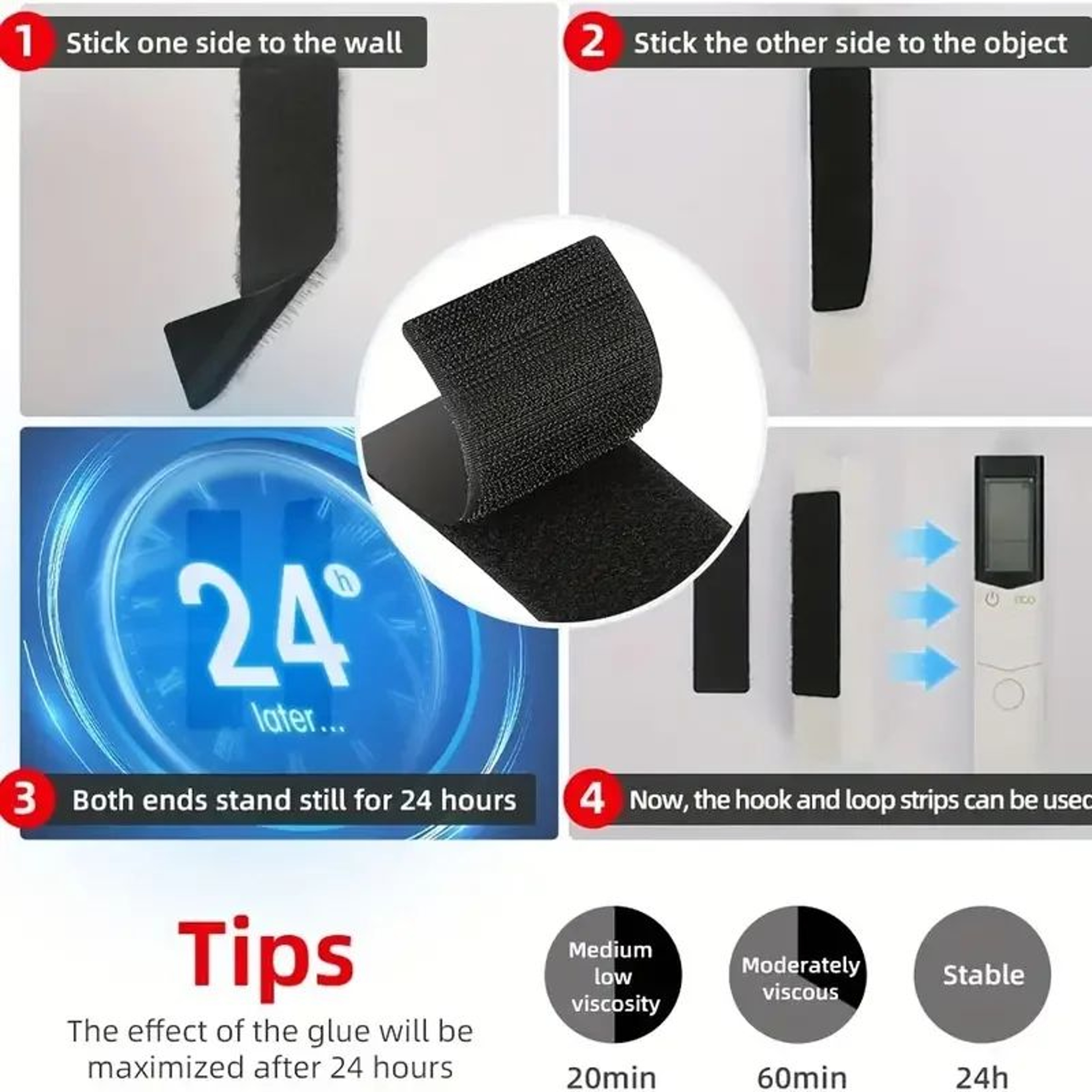 Heavy Weight Hook And Loop Adhesive Mounting Strips  Strong DoubleSided Fasteners For Picture Frame 5