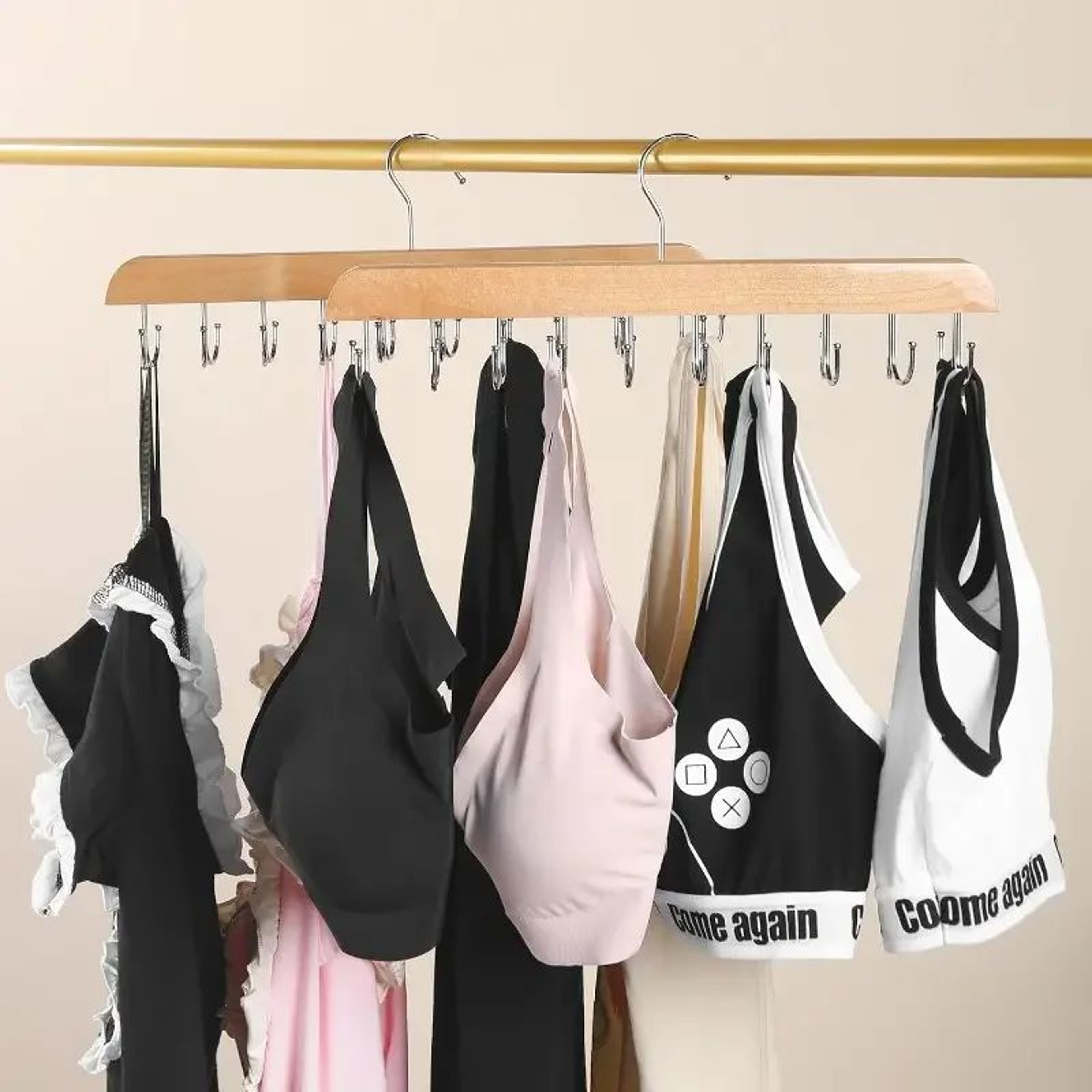 20 Hook Wooden Belt Hanger Organizer  Space Saving Scarf Belt  Tie Storage Rack For Bedroom  Closet 1