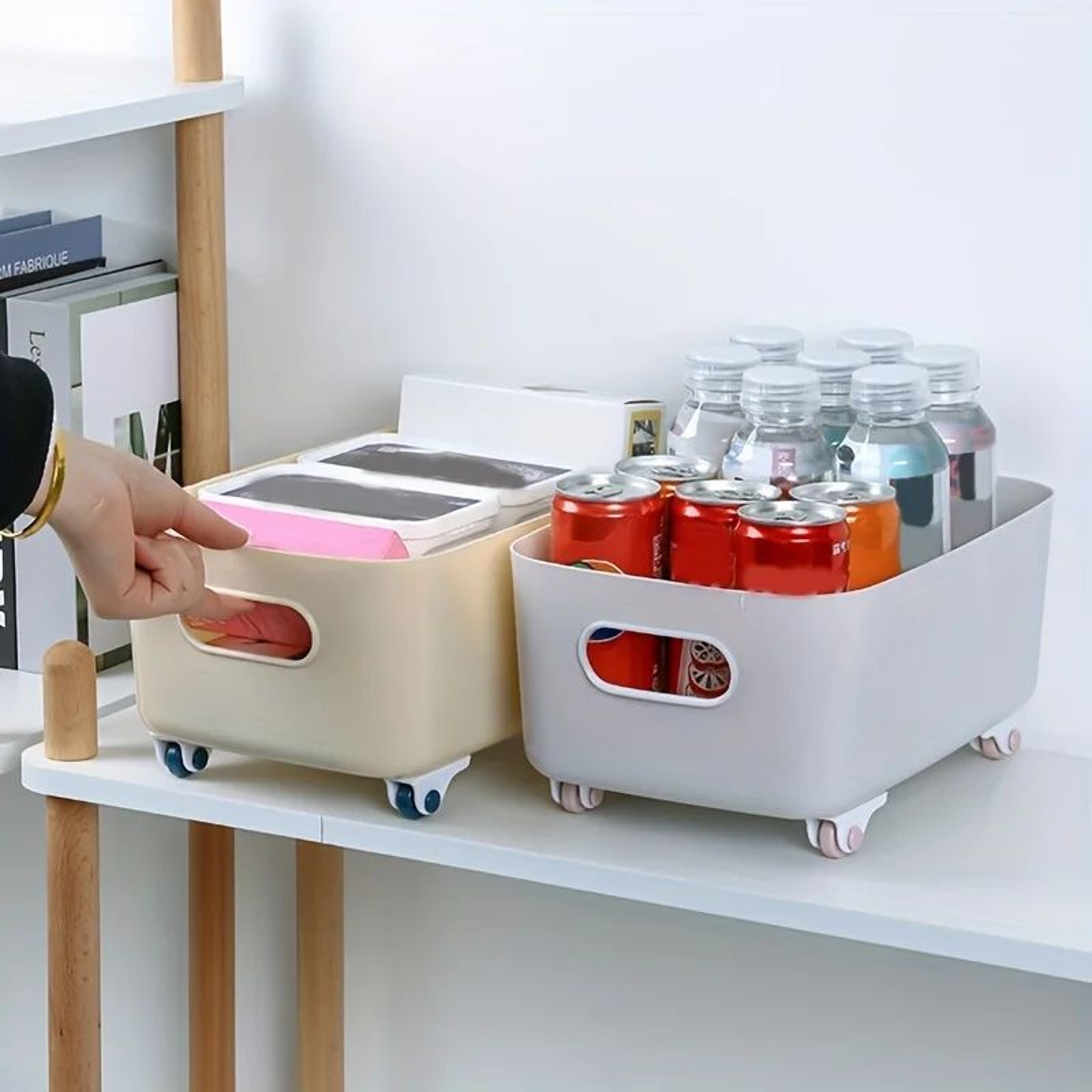 Self Adhesive Furniture Casters  No Noise No Scratch Sliding Rollers For Storage Boxes  Trash Cans  1