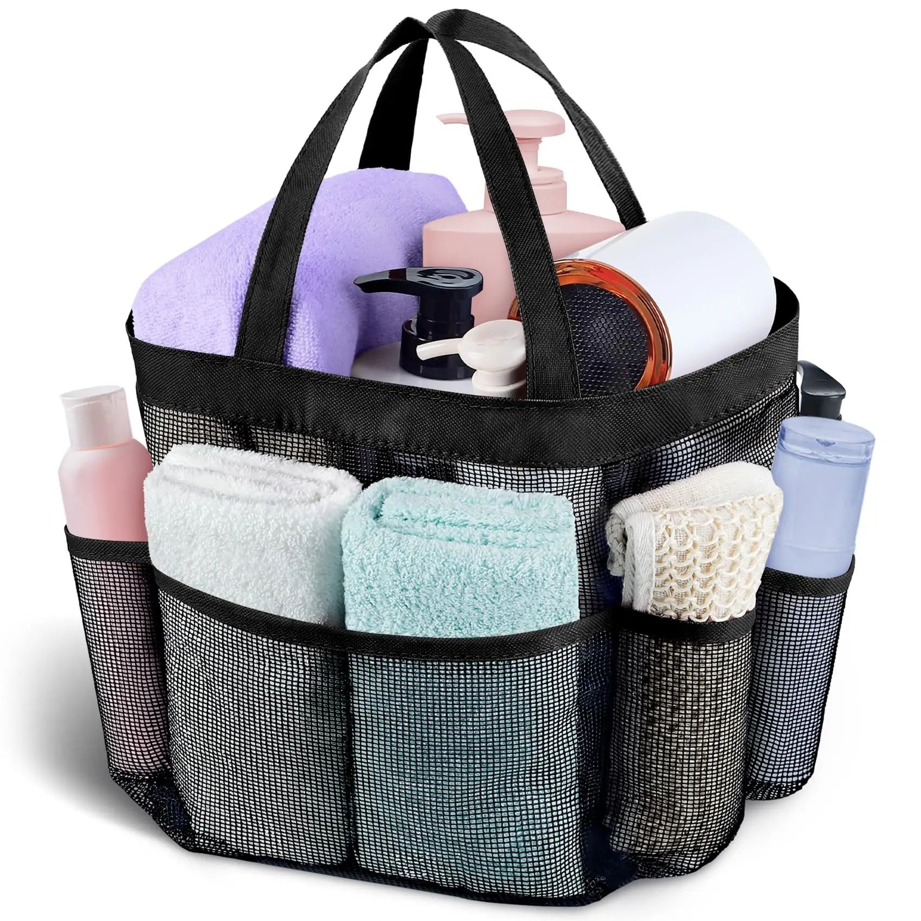 Hanging Mesh Shower Caddy  Portable 8Pocket Dorm Shower Organizer For Bathroom  Gym 6