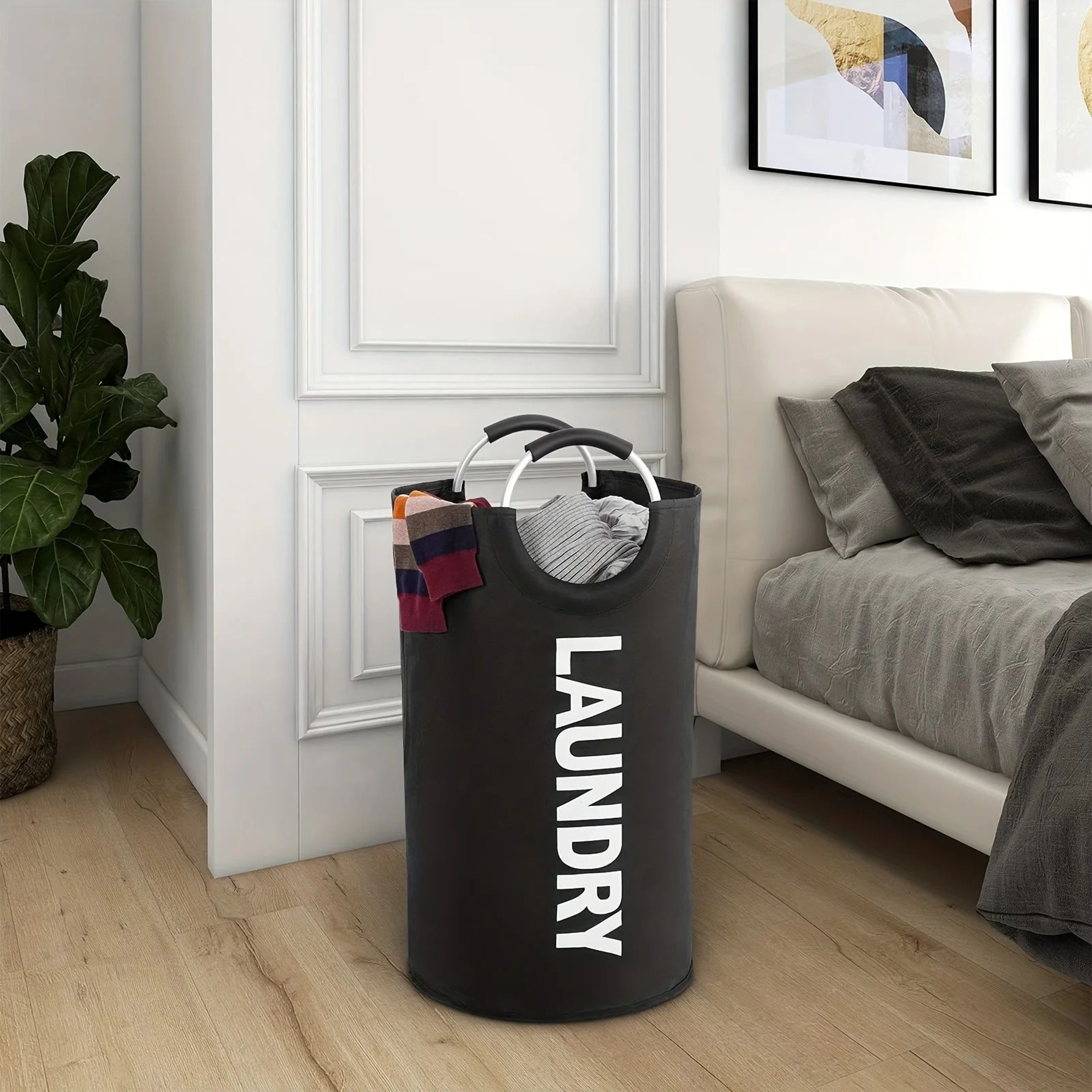 Extra Large Laundry Hamper 90L  Waterproof Freestanding Basket For Clothes Storage 1